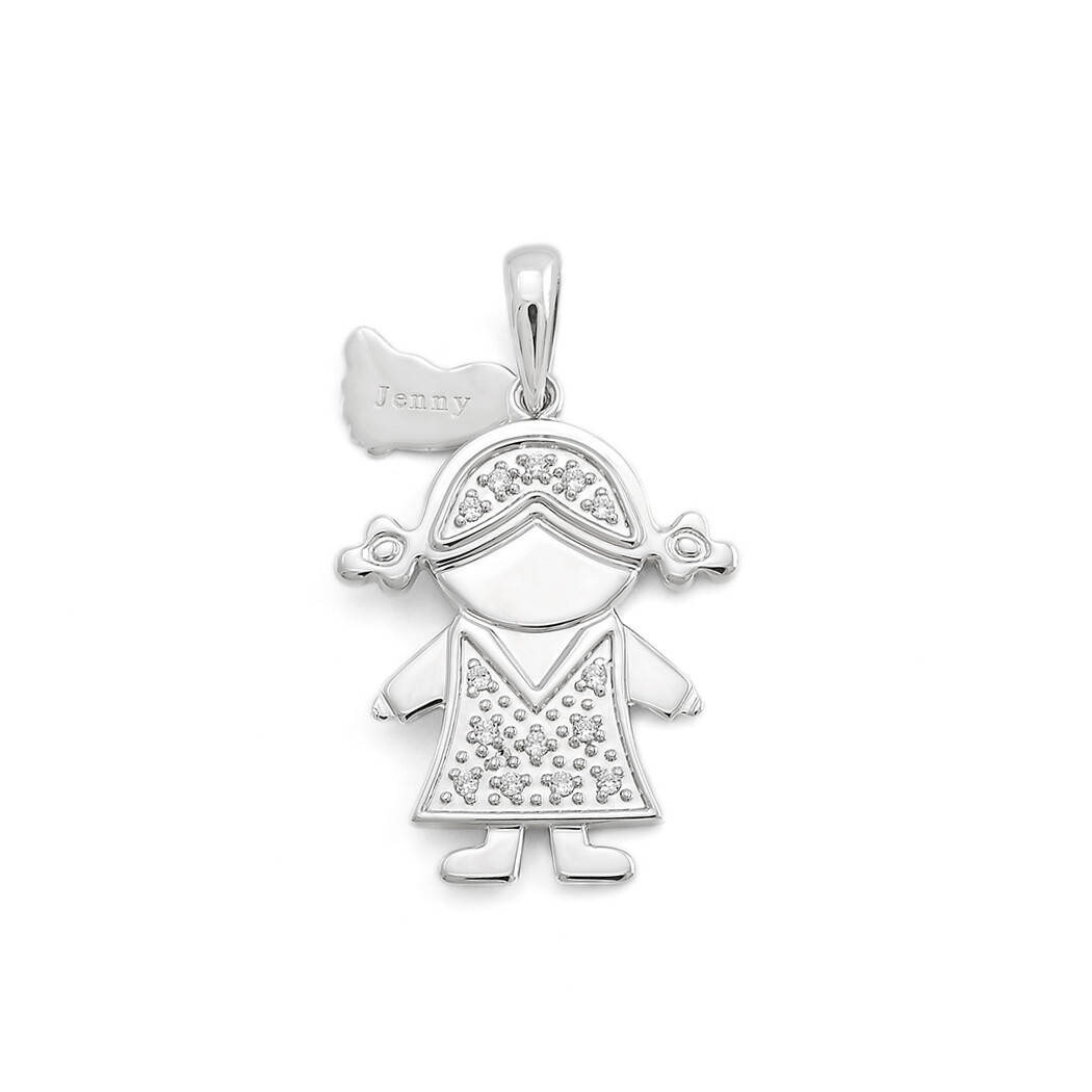 Baby Charm and Pendant with Name Engraved (for reference only)