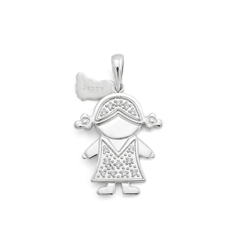 Baby Charm and Pendant with Name Engraved (for reference only)
