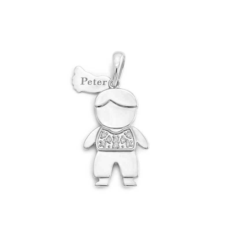 Baby Charm and Pendant with Name Engraved (for reference only)