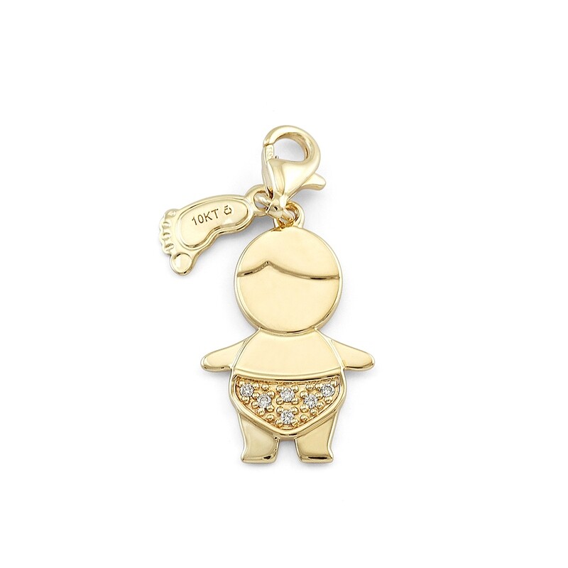 Baby Charm and Pendant with Name Engraved (for reference only)