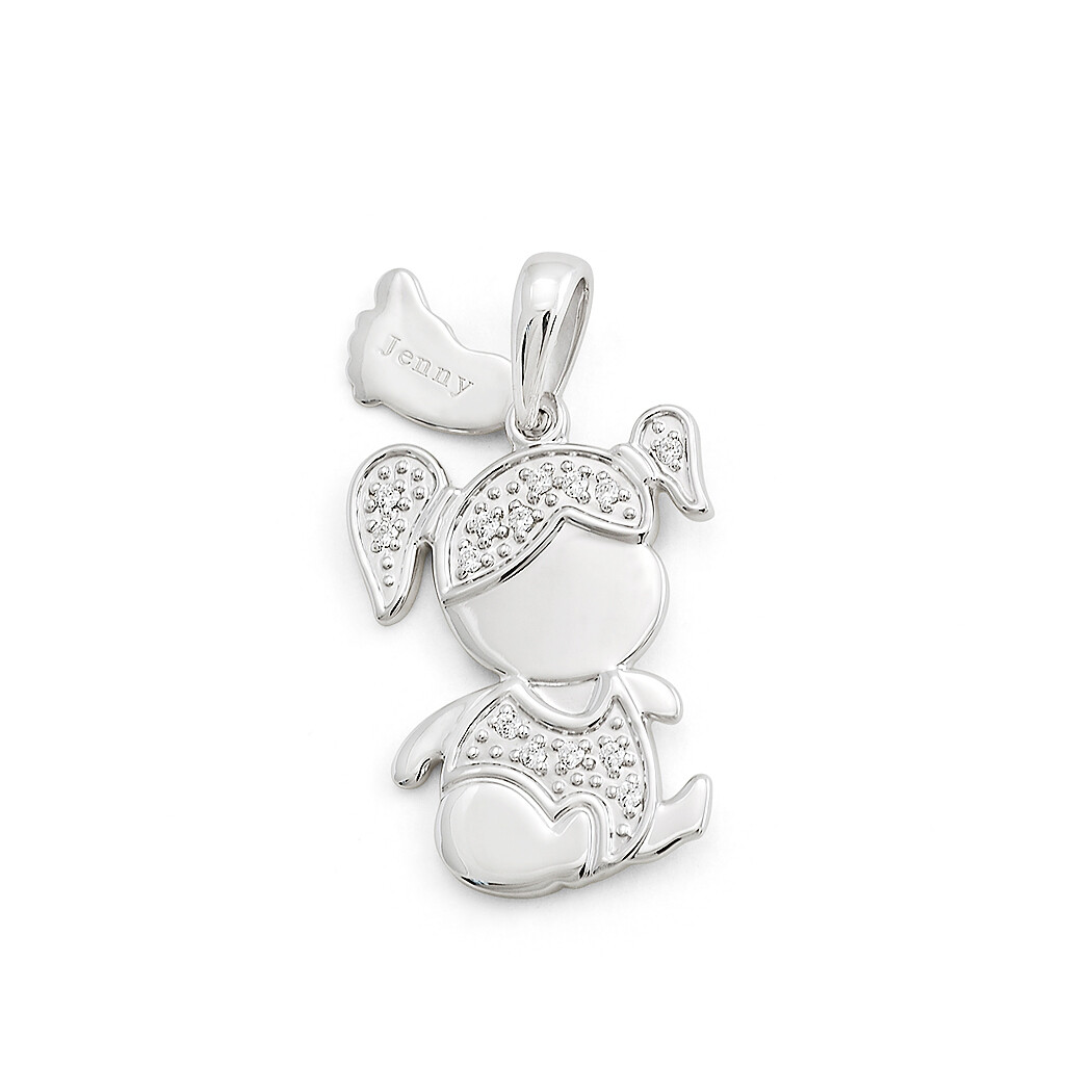 Baby Charm and Pendant with Name Engraved (for reference only)