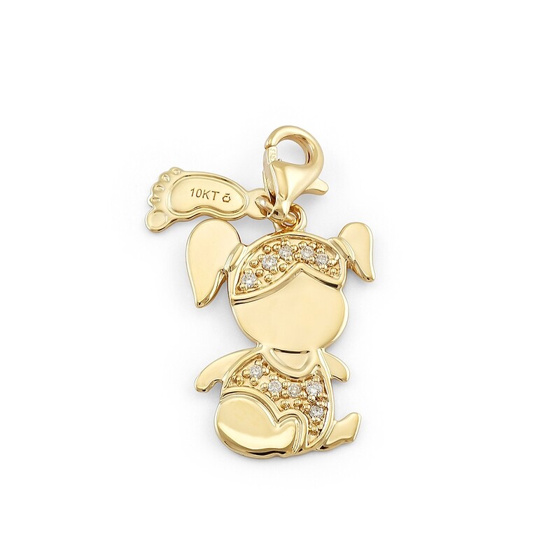 Baby Charm and Pendant with Name Engraved (for reference only)