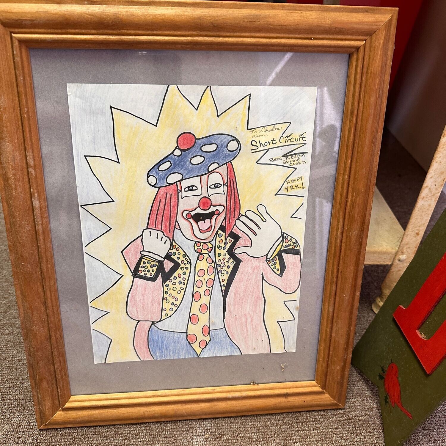 Short Circuit Beni Kedem Shrine clown drawing 17" x 13"