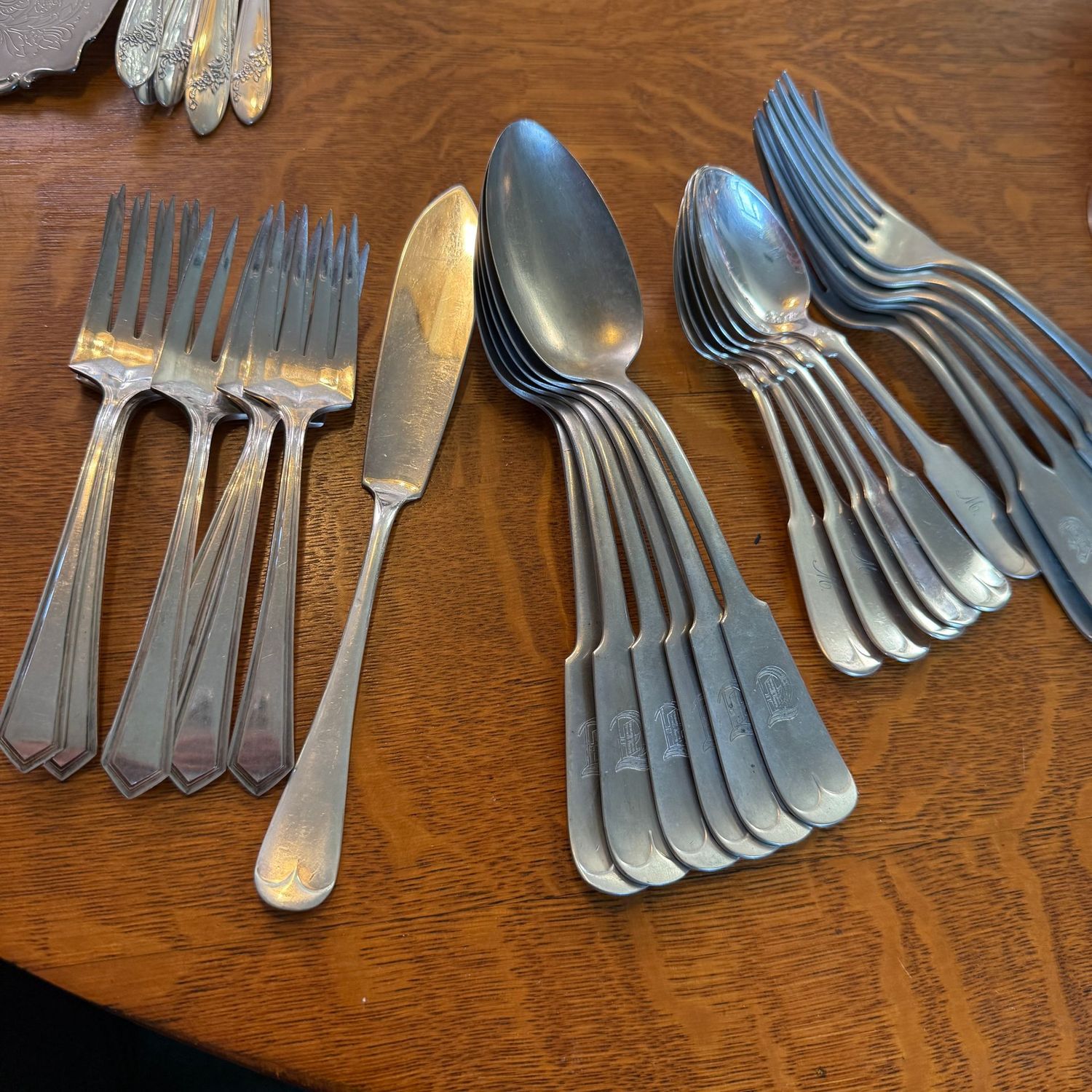Odd patterns, monogrammed flatware