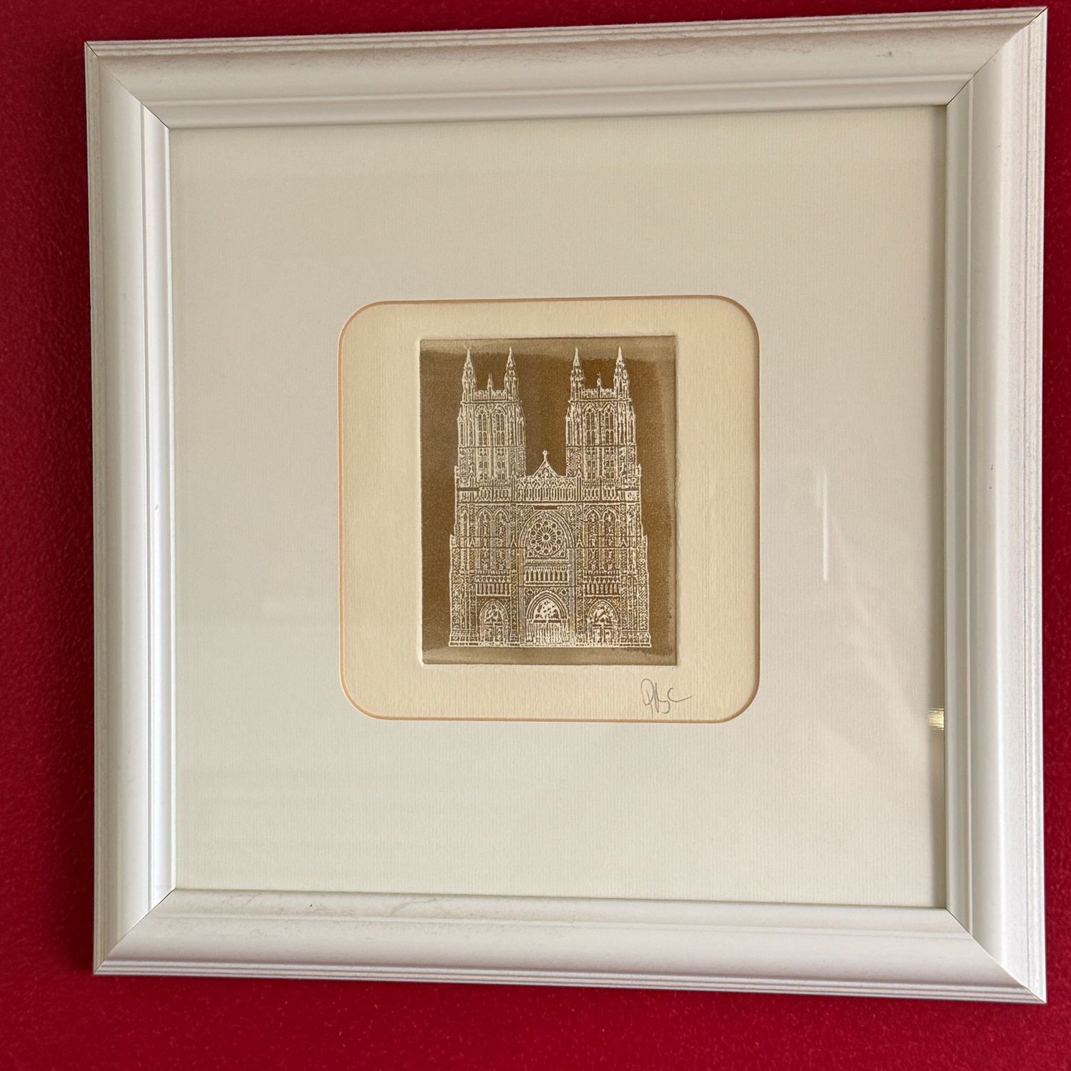 St. John the Divine Cathedral Intaglio signed print 13" x 13"