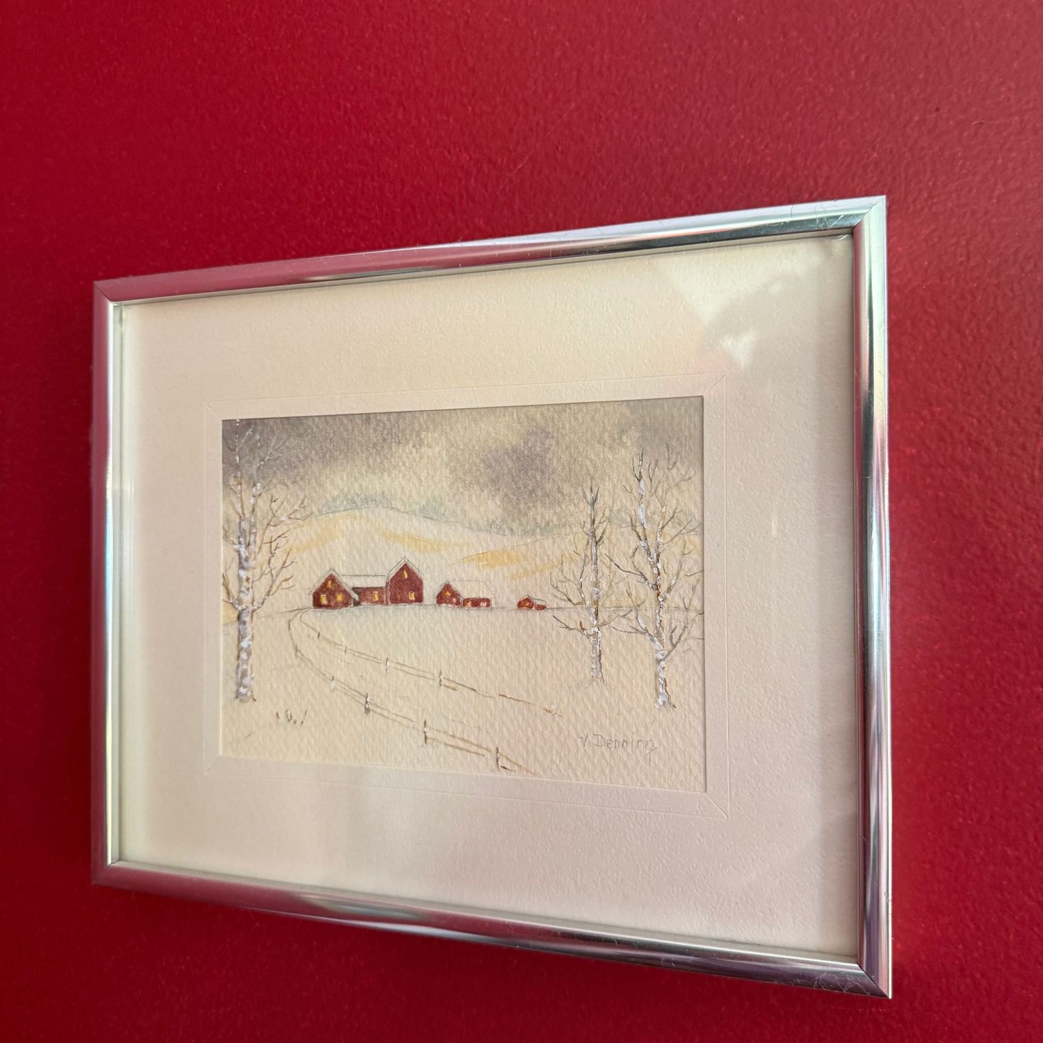 Virginia Denning (1921-2015) Charleston, WV Artist watercolor original, signed 8" x 11"