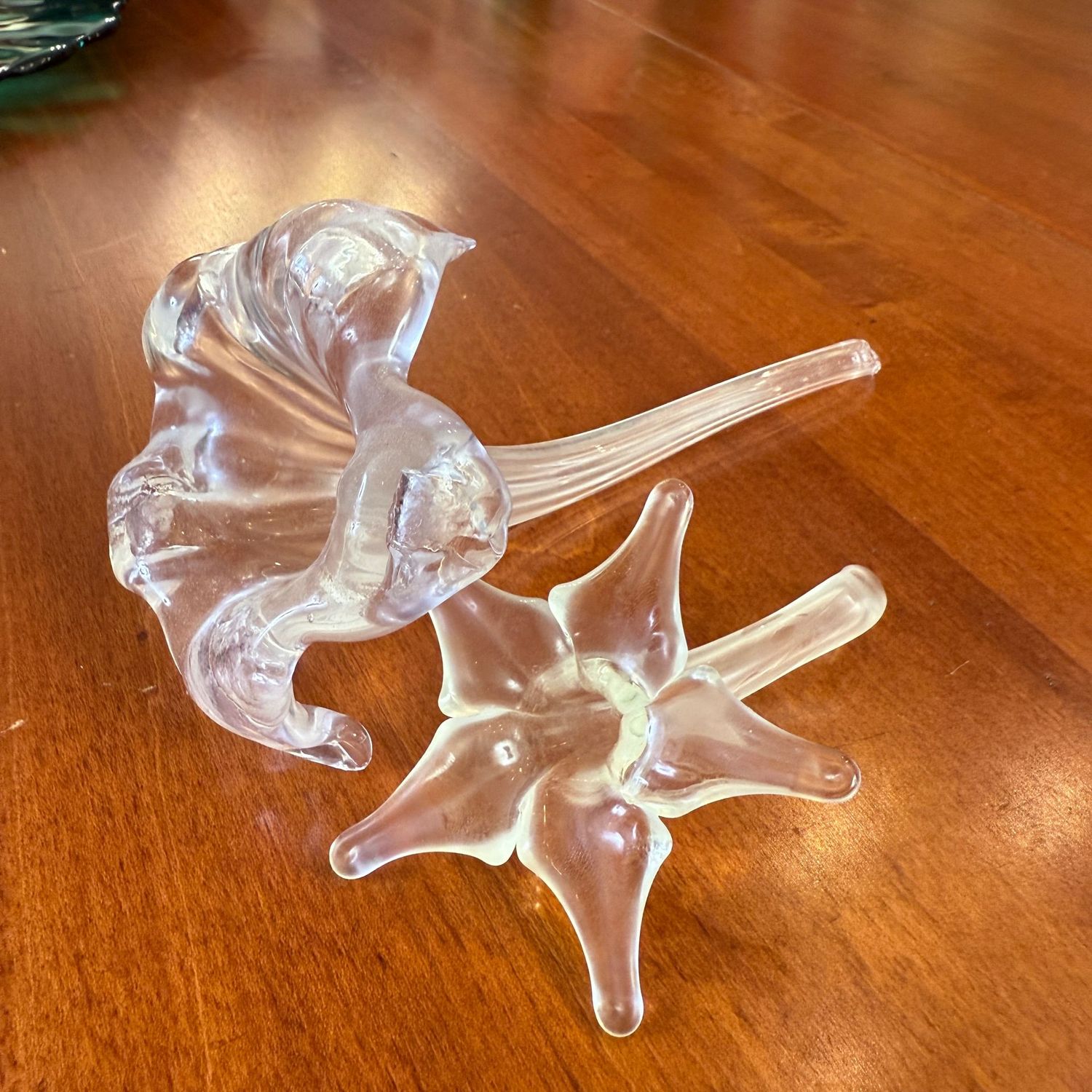 Clear glass flower bud vases, longest is 7.5"