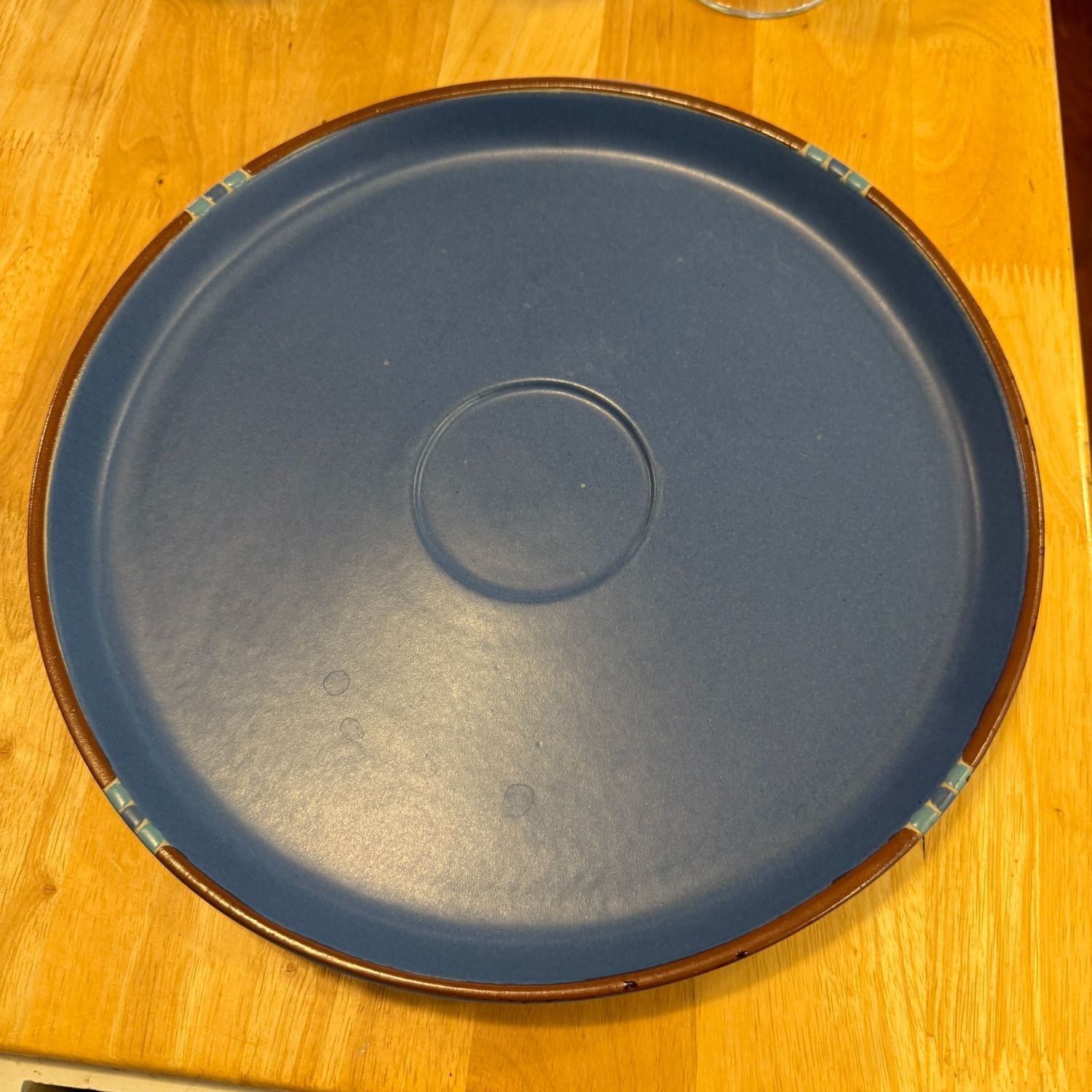 Dansk stoneware Mesa blue platter/tray 13"