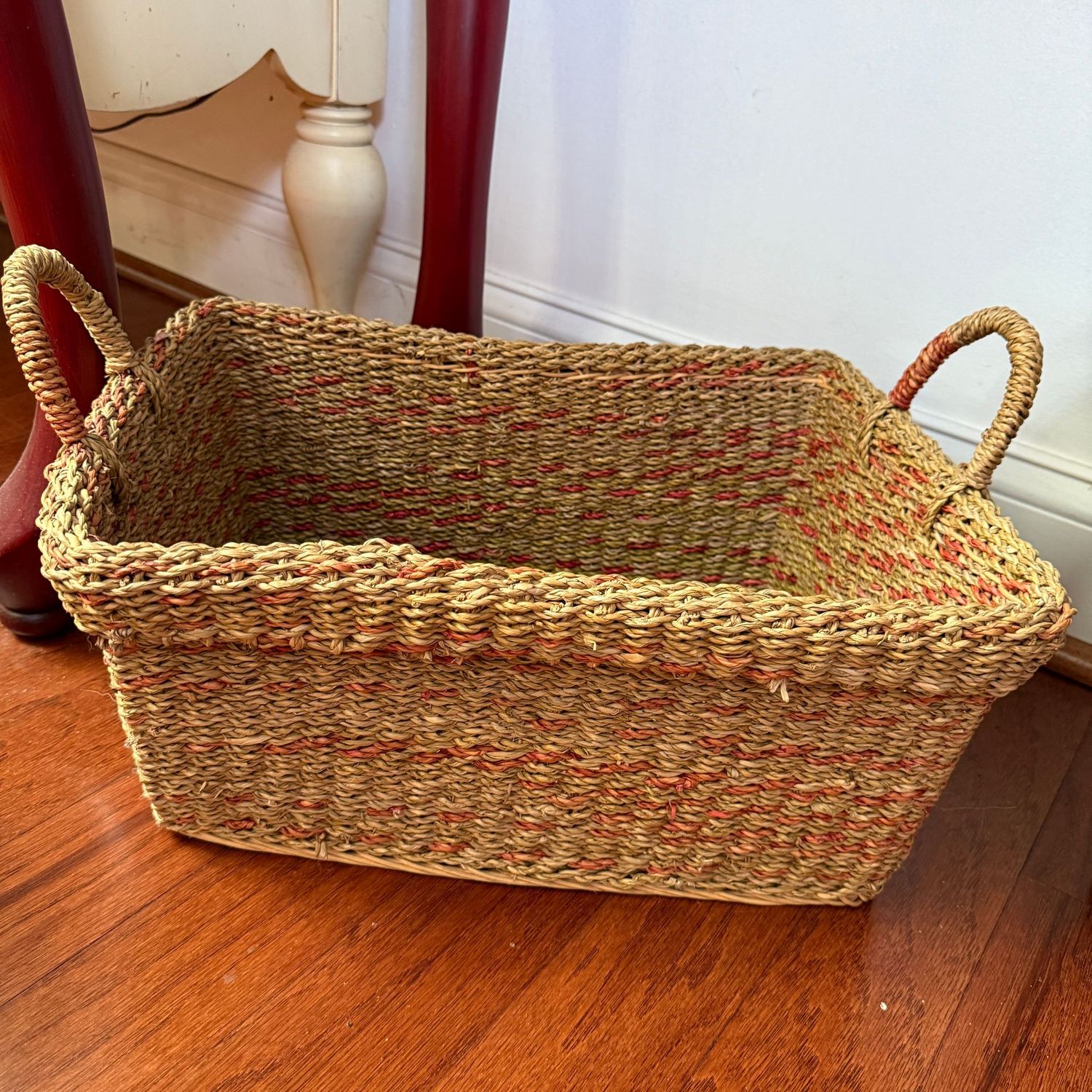 Soft woven grass basket 16" x 12"