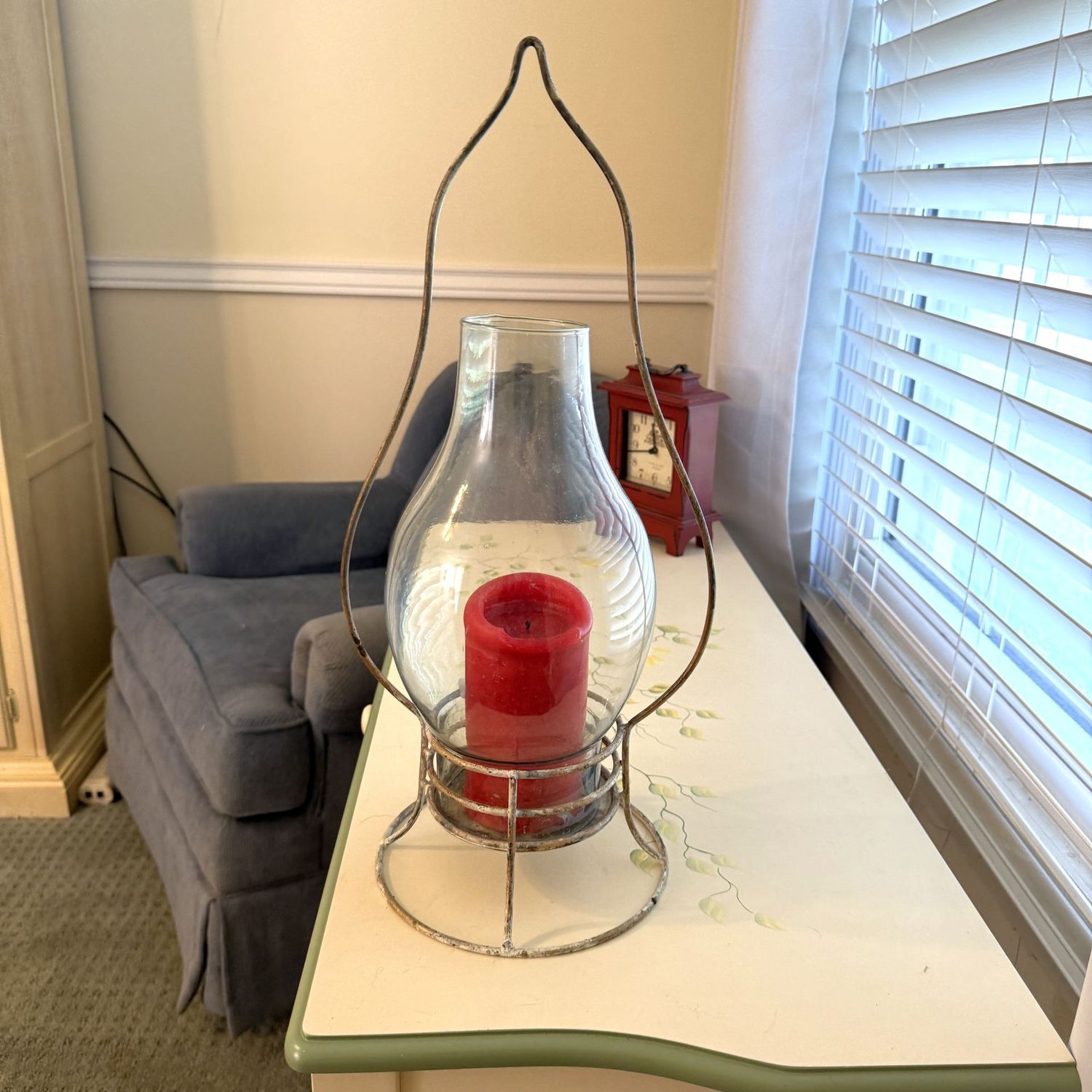 Pillar candle lantern 19"H