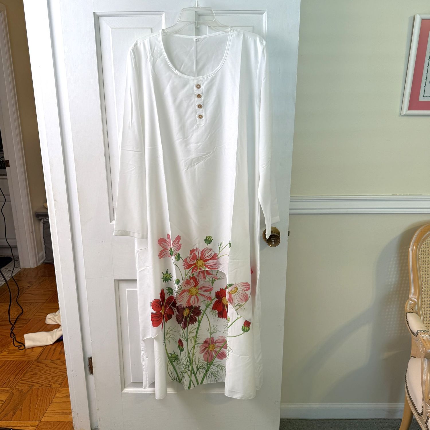 White floral sheer coverup size 2XL