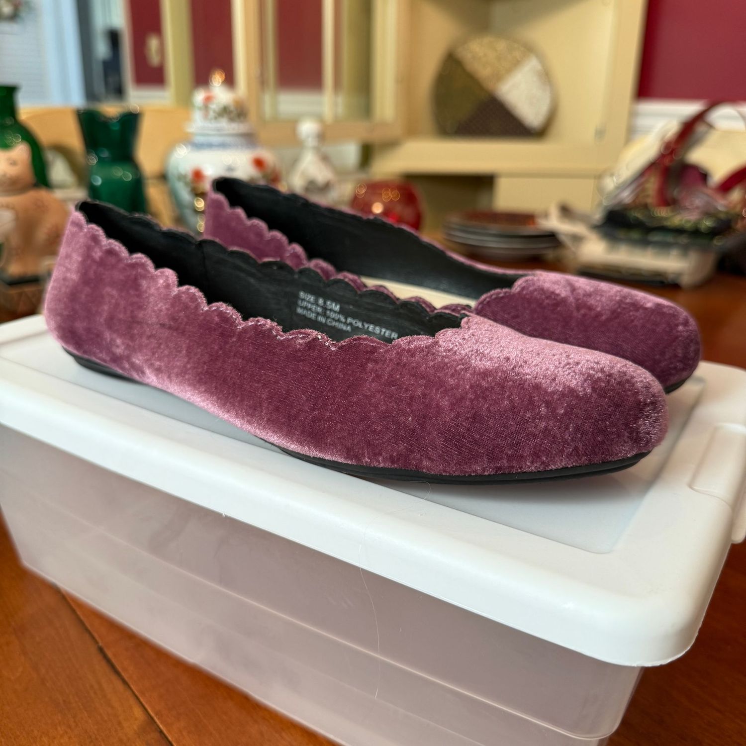 Plum Coldwater Creek shoes, some wear, women's size 8.5