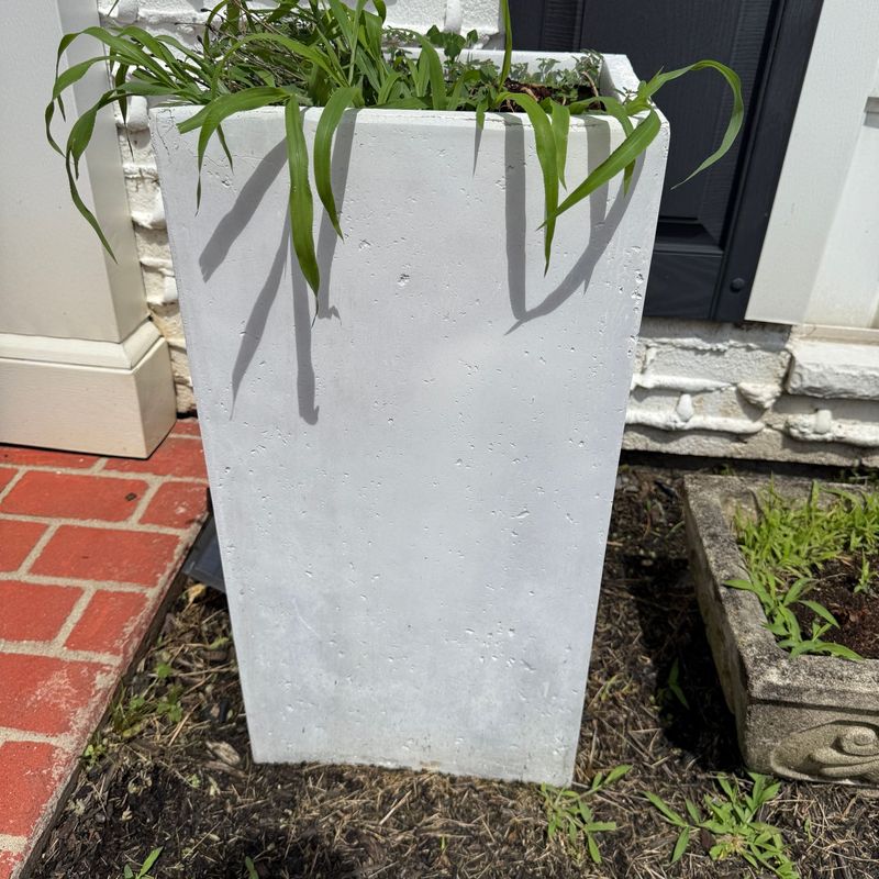 Tall cement/plaster planter 26 Tall cement/plaster planter 26"H x 14"W