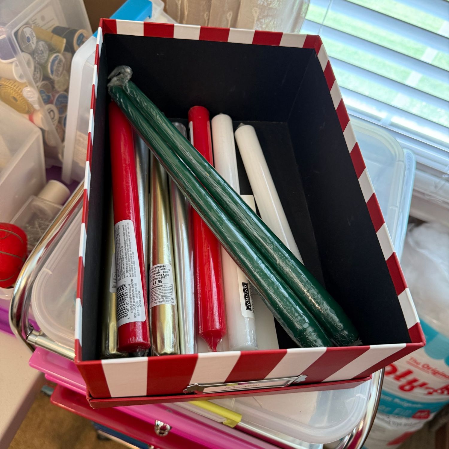 Storage box of new taper candles
