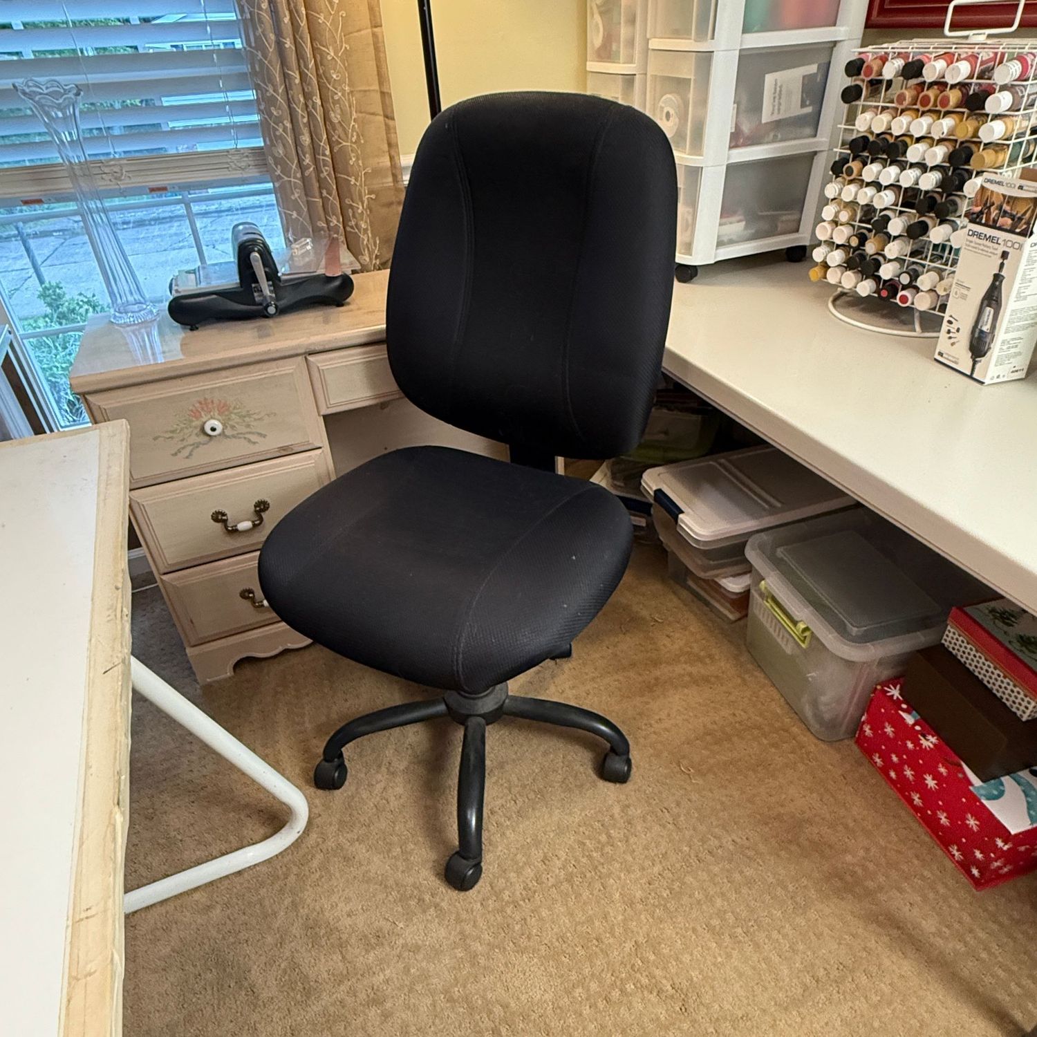 Large executive-size work chair, some wear, seat is 28"W