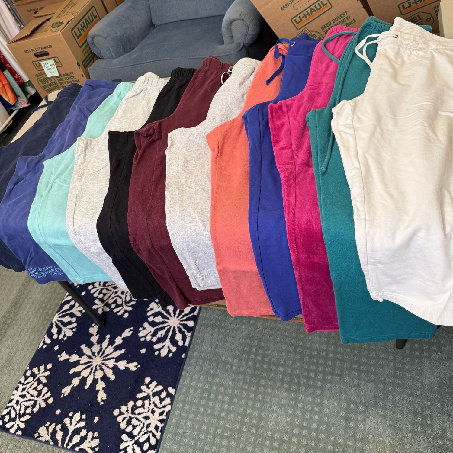 Box 2 of knit capri pants, a little wear, size L/XL