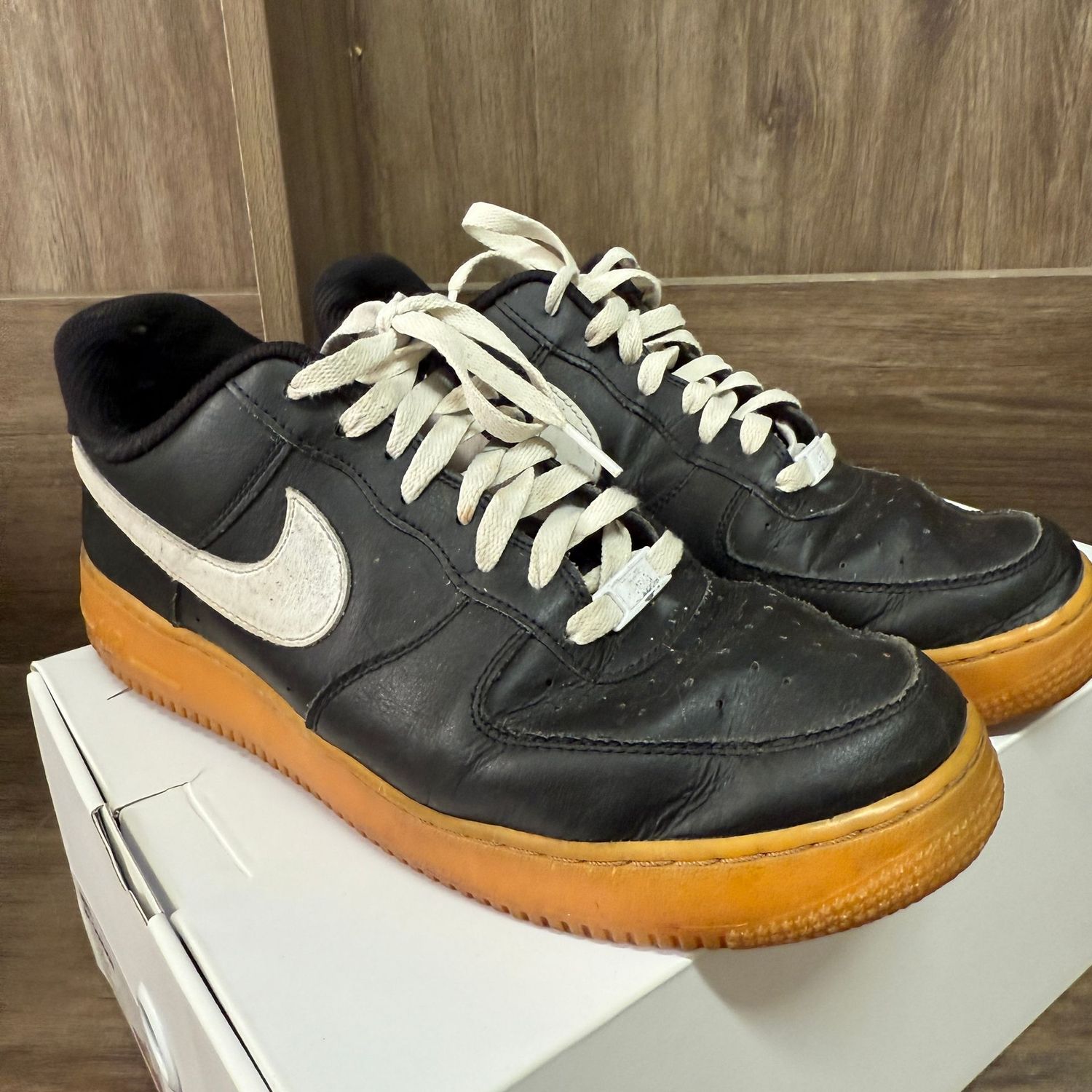 Nike Air black AF1 shoes, men's 10.5, some wear