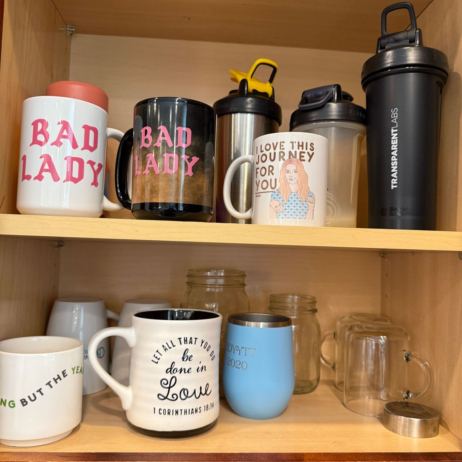 Group of coffee mugs and drinking cups