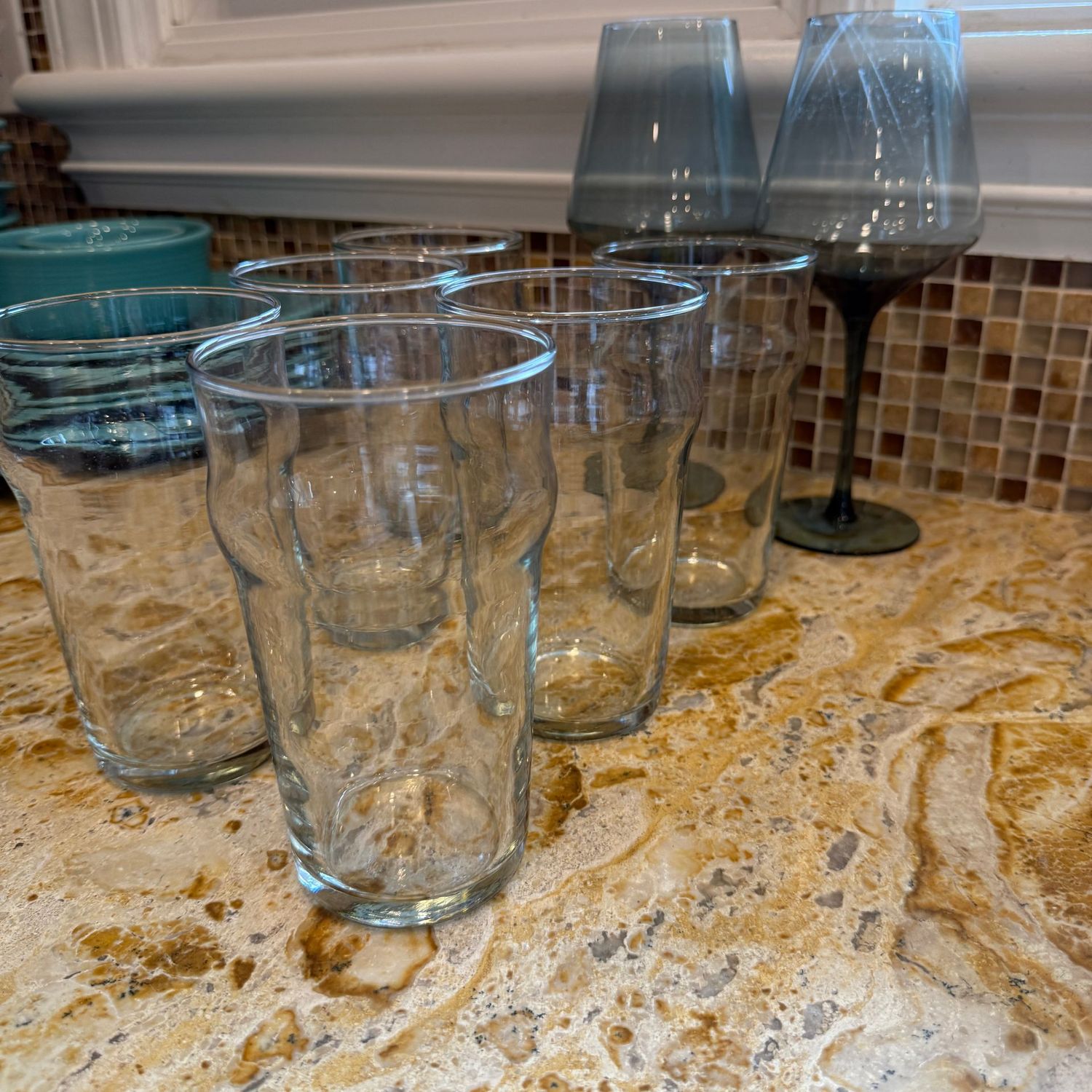 Clear glasses and smoke stemware