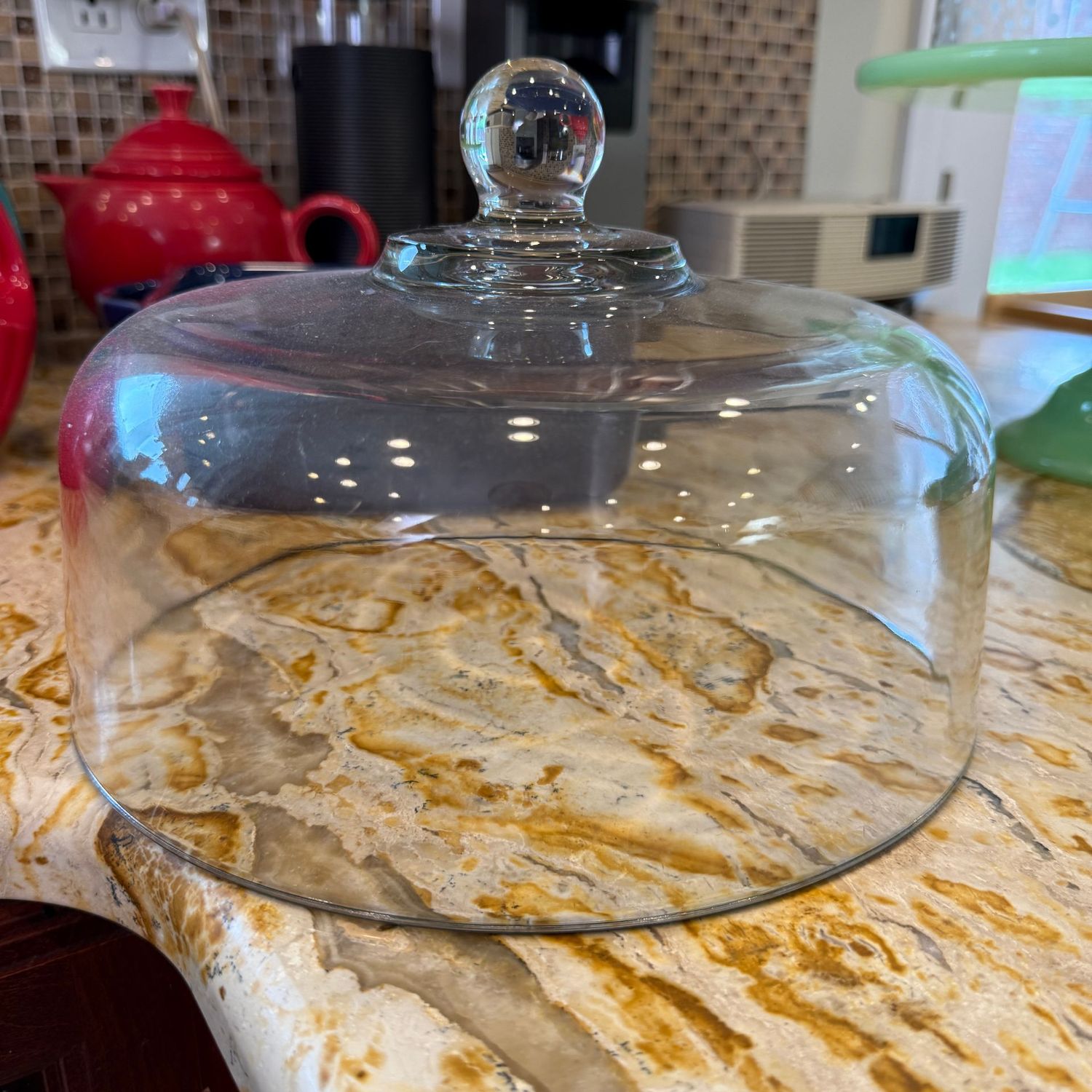 Clear glass cake dessert dome 5"H x 10"W