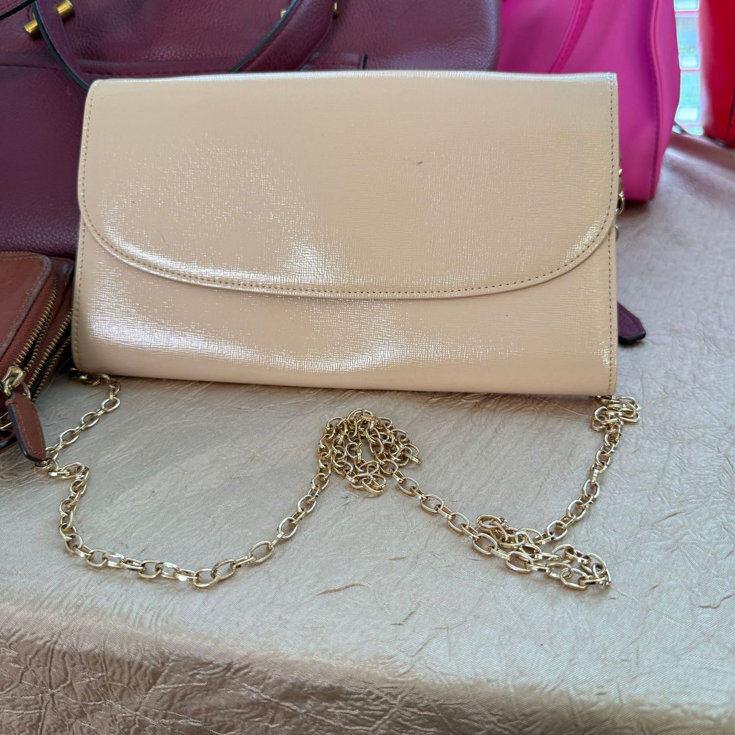 Nordstrom evening bag clutch purse with long shoulder chain