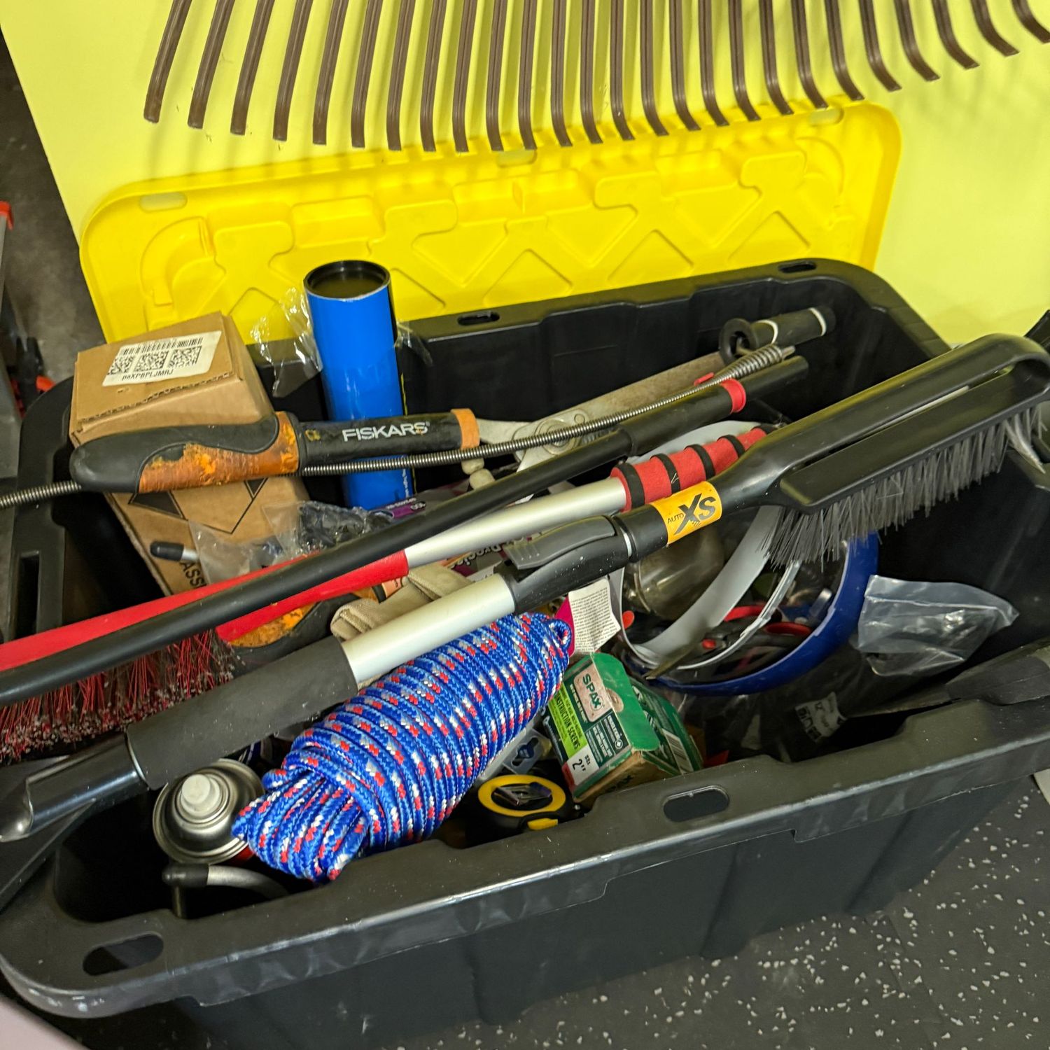 Mystery box of small tools and hardware