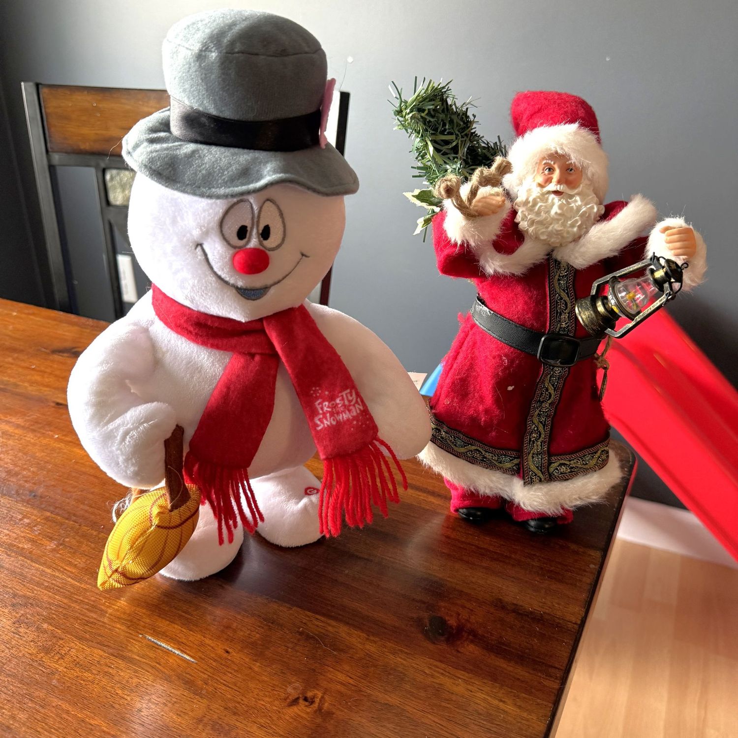 Snowman and Santa decorations