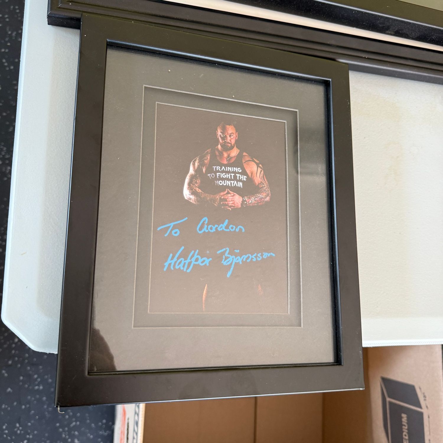 Signed and personalized photo of Hafpor Julius Bjoernsson 8" x 12"