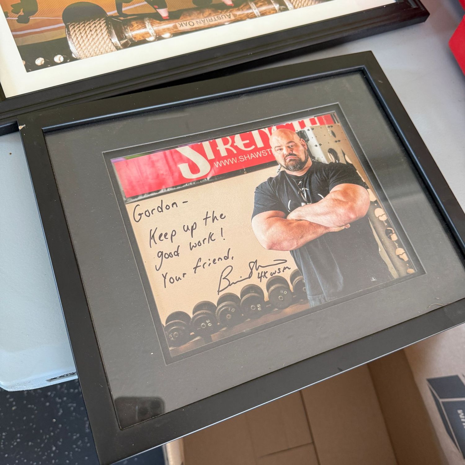 Signed and personalized photo of Brian Shaw 15" x 12"
