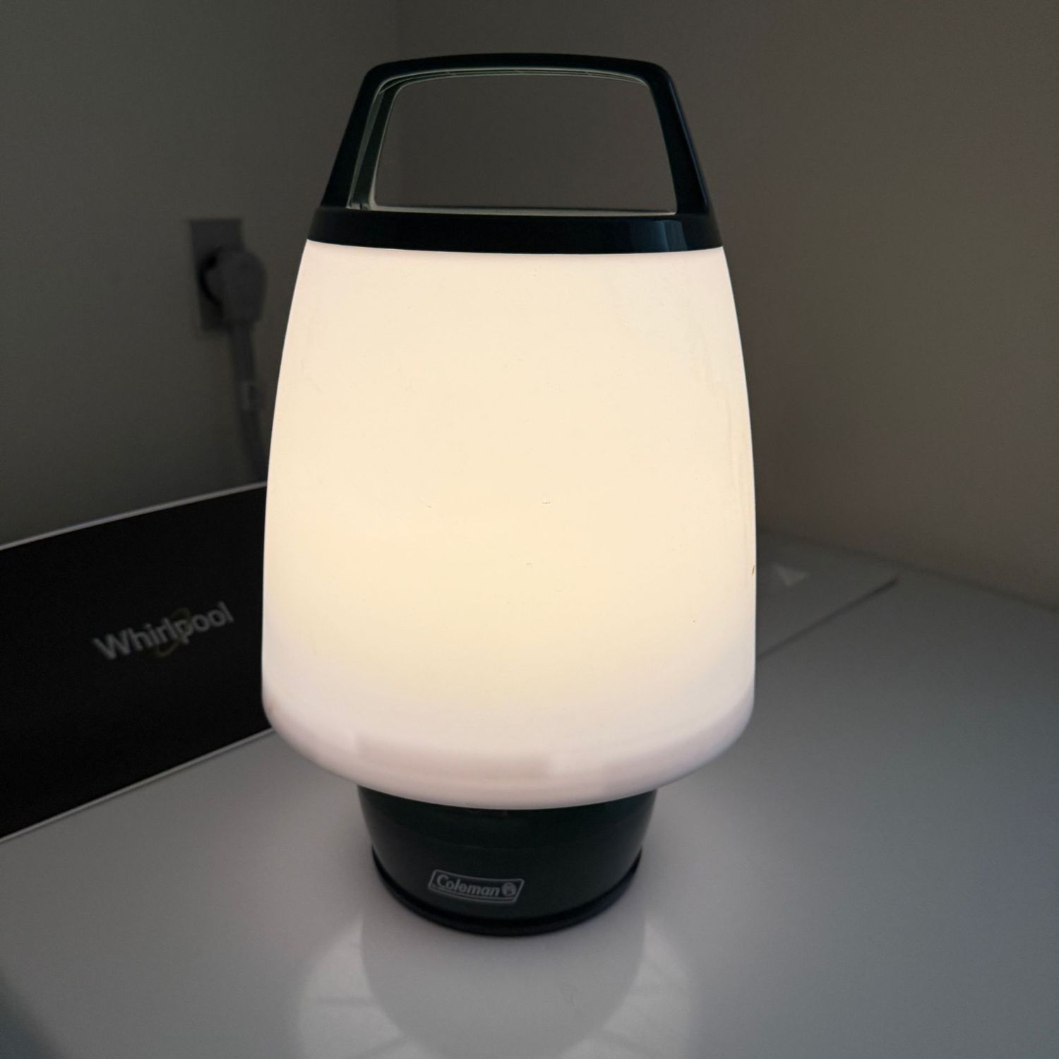 Coleman battery-operated lantern, works, 13"H