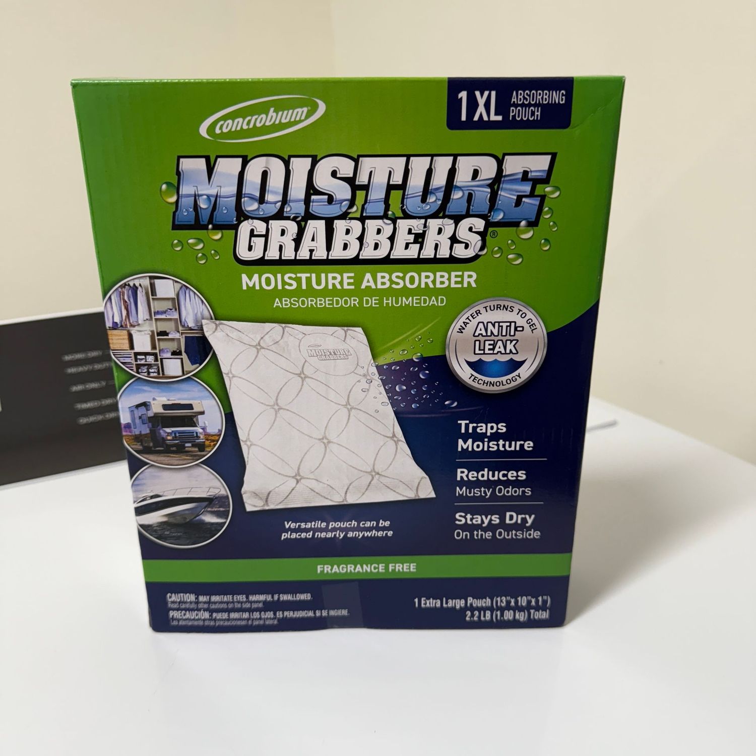Moisture Grabbers moisture absorbers 1 xl pouch 13" x 10", new box