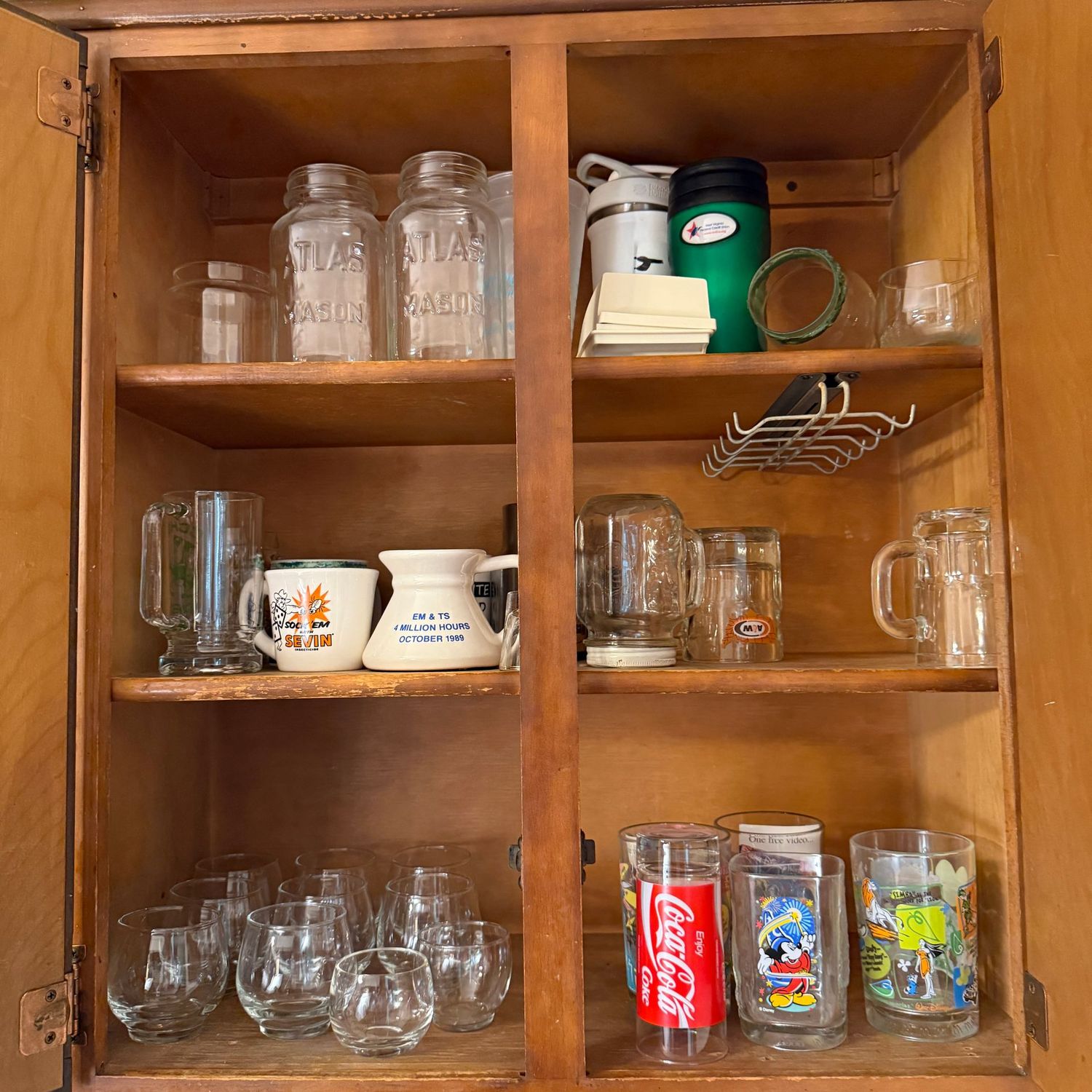 Cupboard of cups and glassware