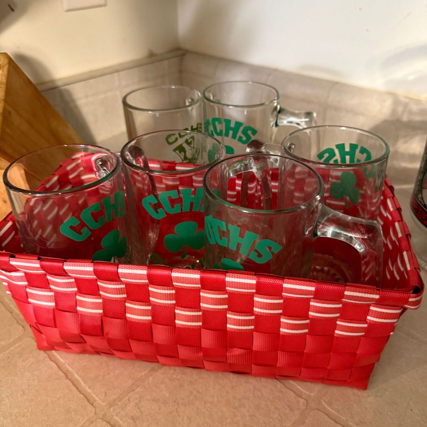 Set of 6 Charleston Catholic High School apple cider glass mugs Set of 6 Charleston Catholic High School apple cider glass mugs