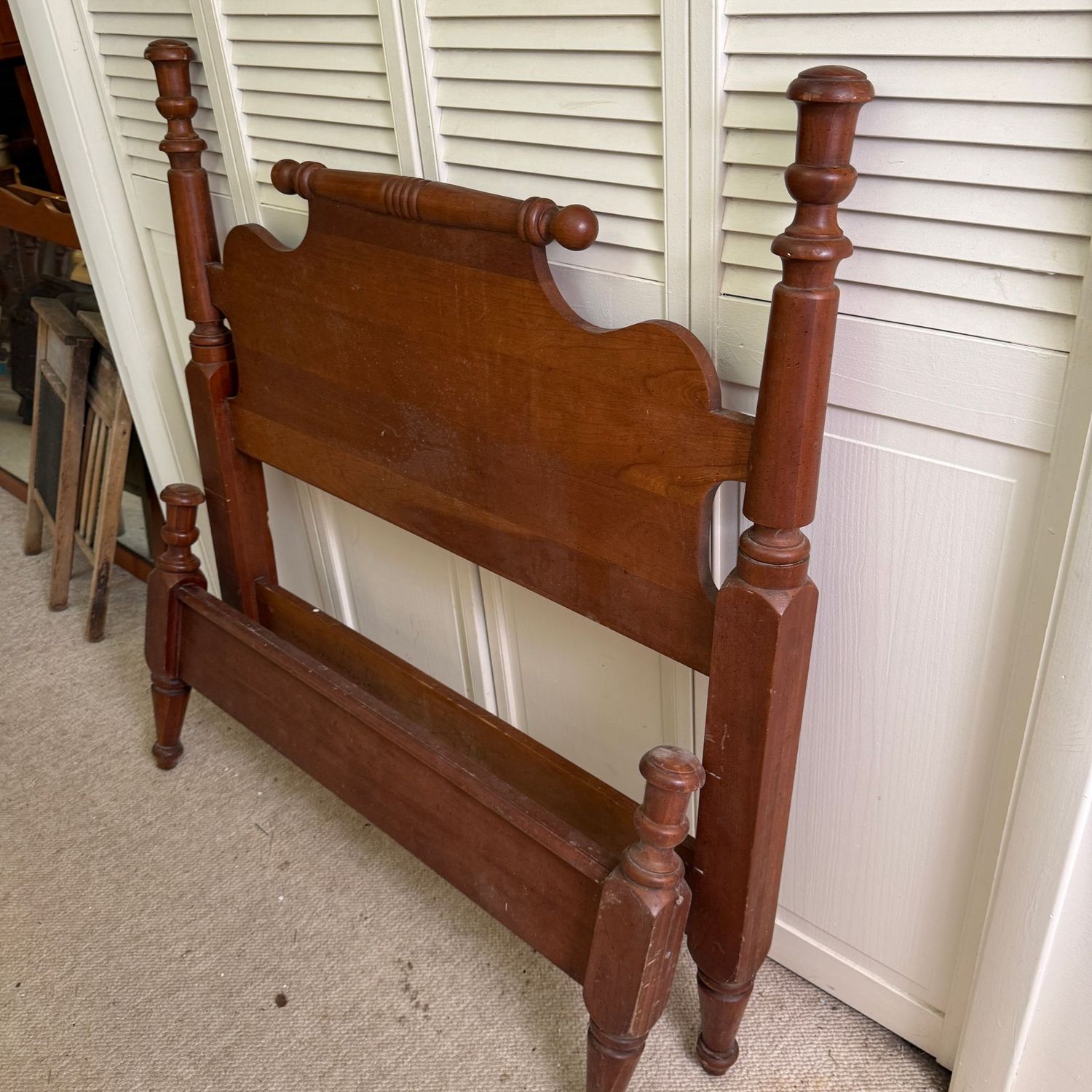 Twin headboard and footboard, no rails, 43 Twin headboard and footboard, no rails, 43"H, some wear