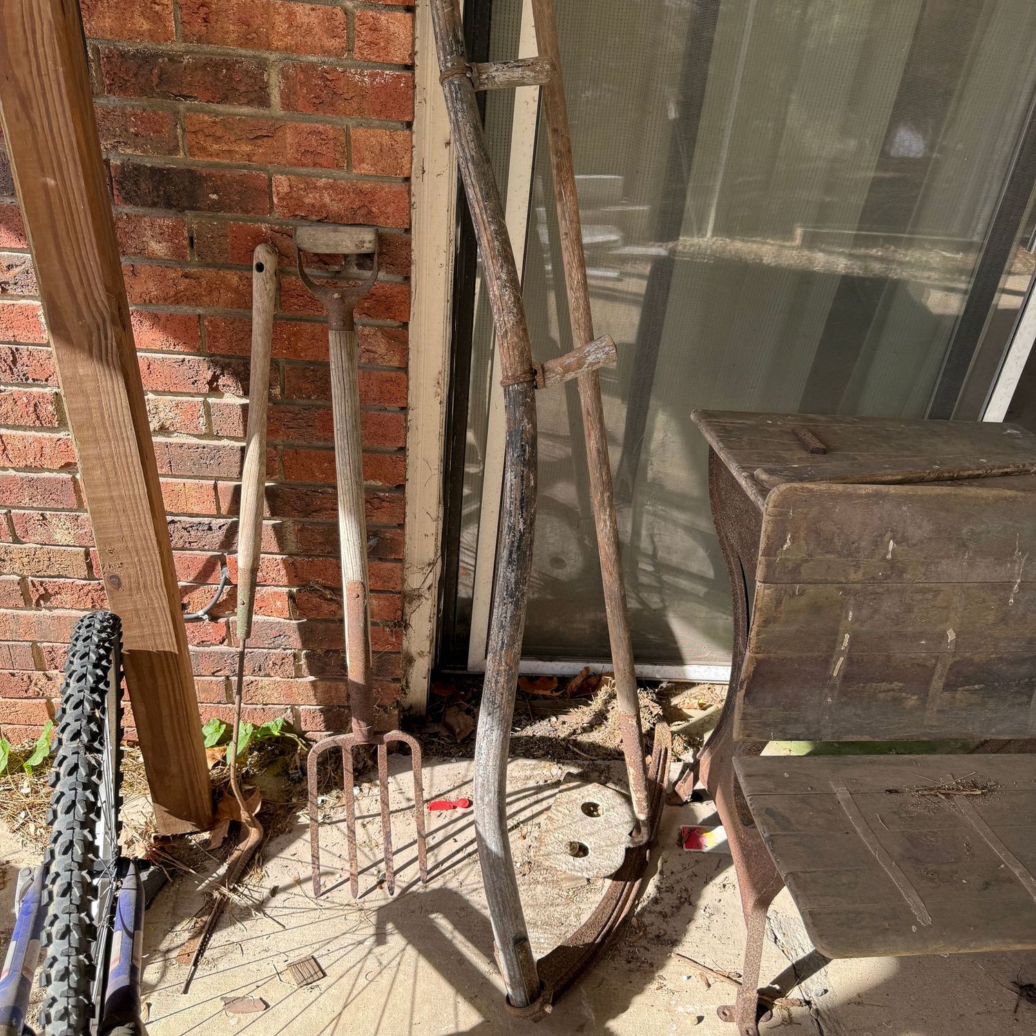 Group of vintage yard tools Group of vintage yard tools