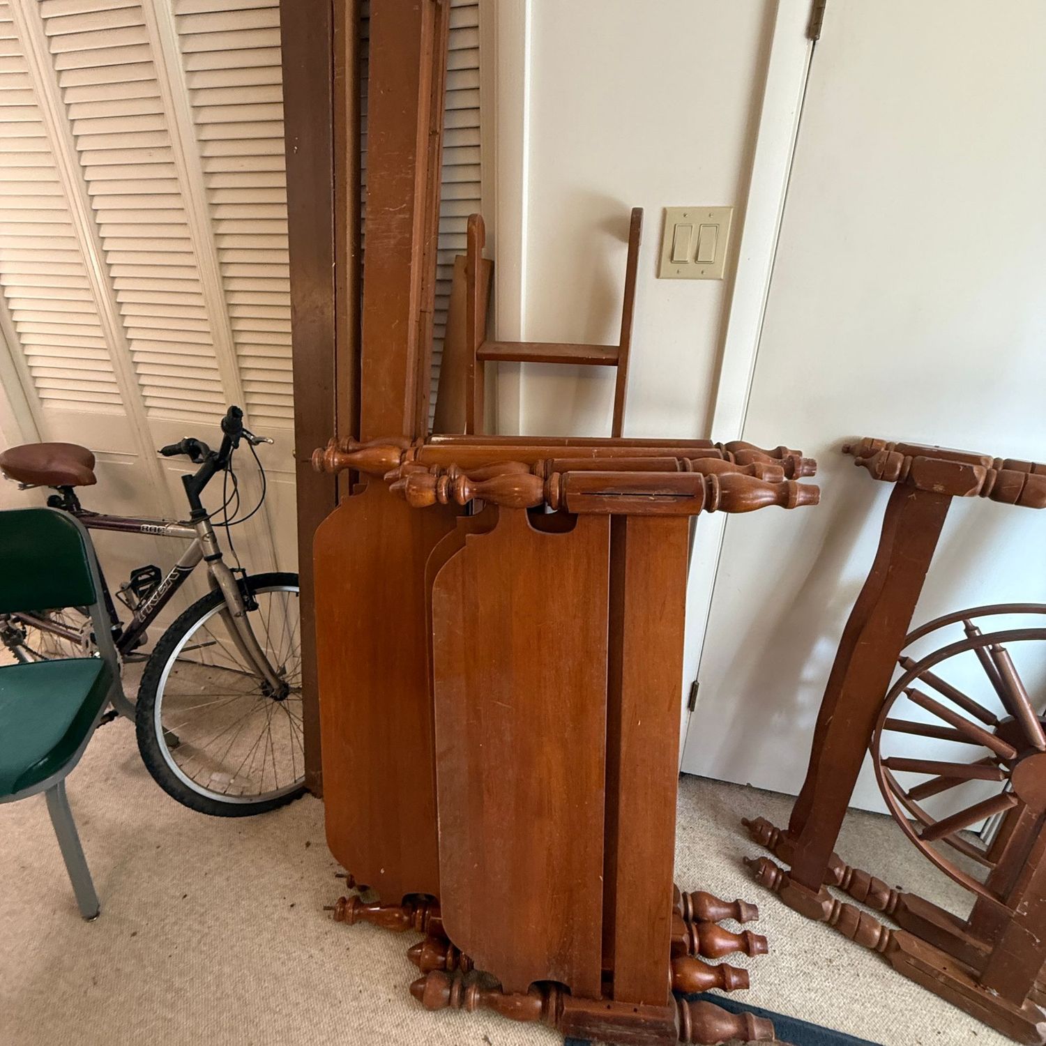 twin bunk bed set, side rails, ladder, needs some work twin bunk bed set, side rails, ladder, needs some work