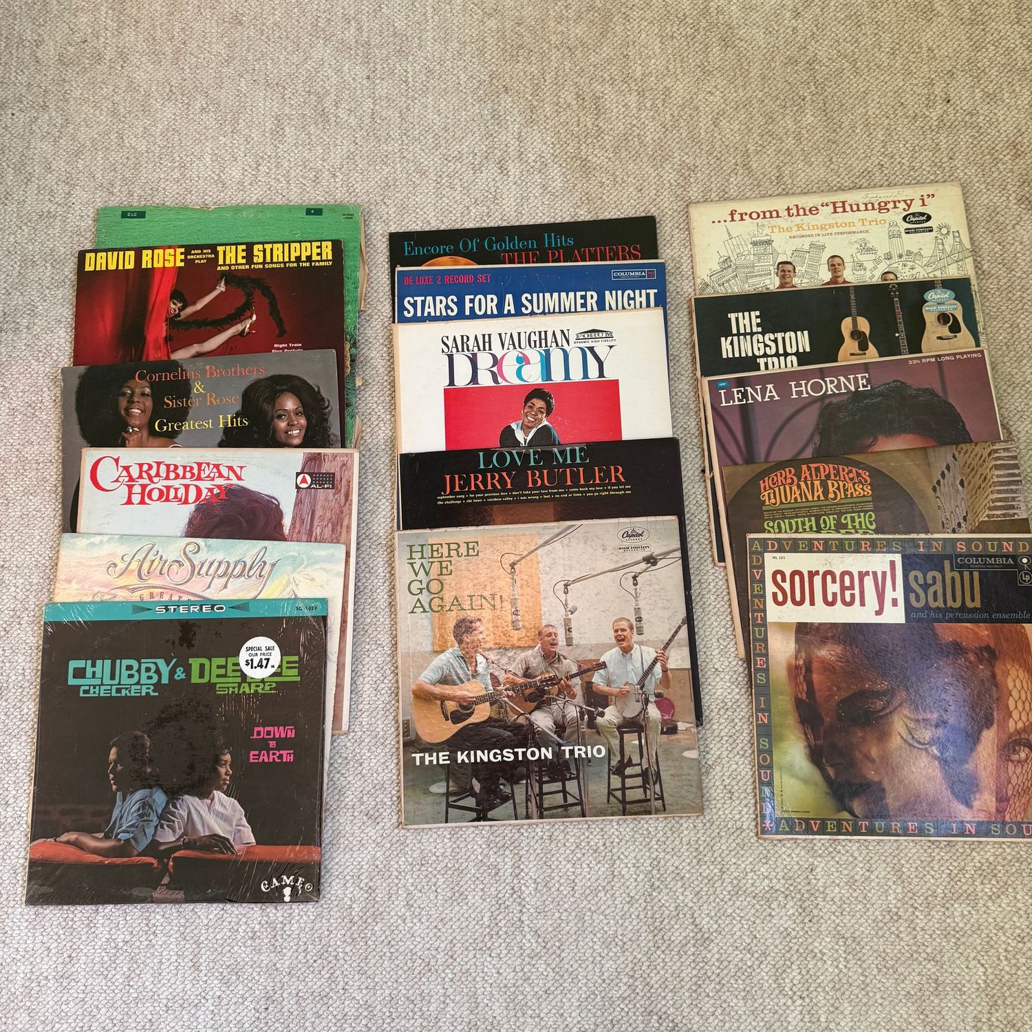 Group of record albums, some wear, including Chubby Checker & Dee Dee Sharp Group of record albums, some wear, including Chubby Checker & Dee Dee Sharp