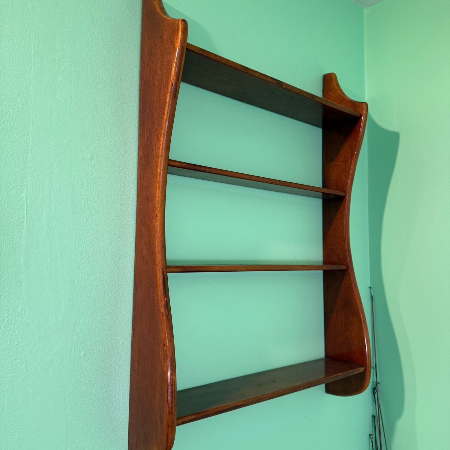 Wooden display shelf, 30"H x 4.5"D x 21"W