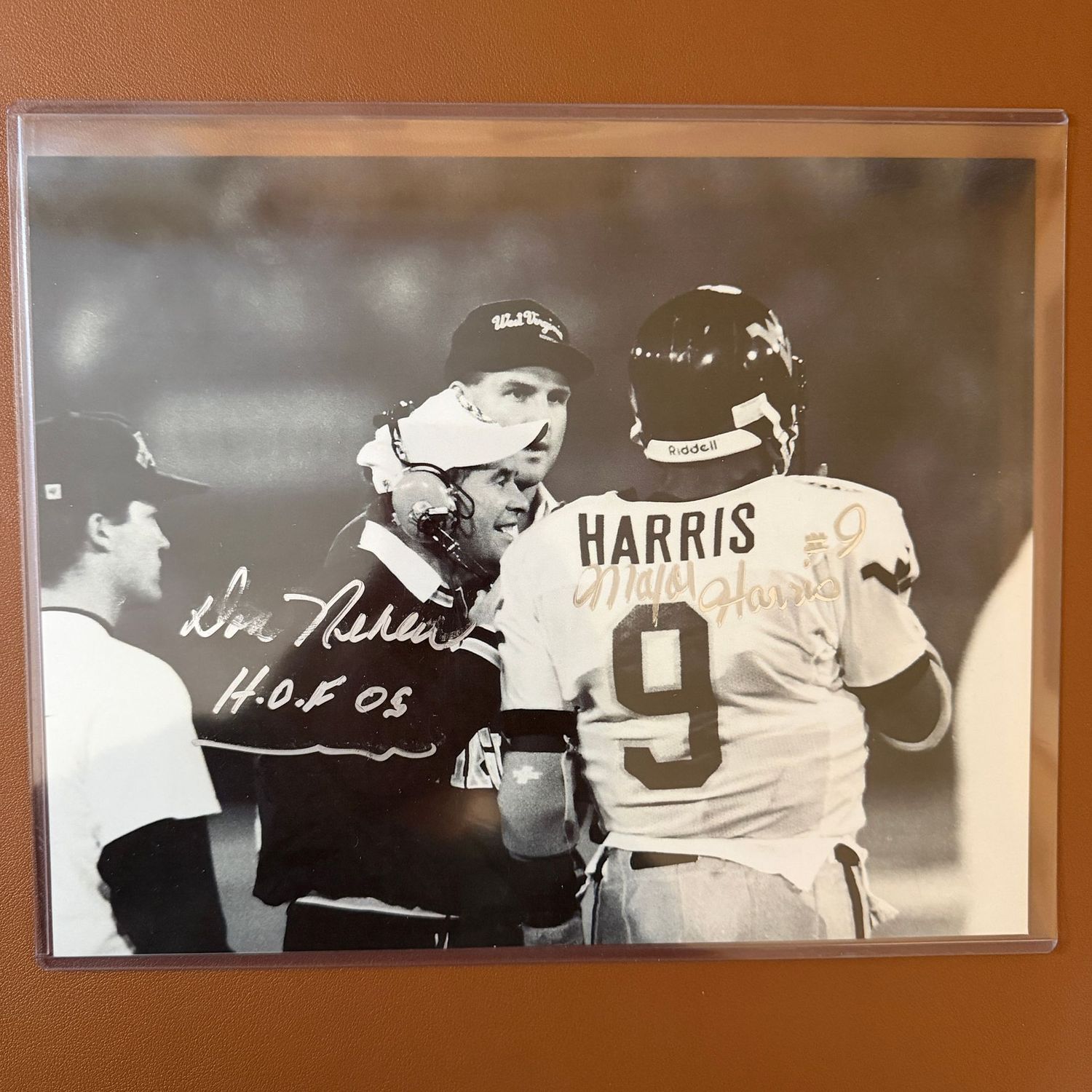 Autographed 8x10 #20 Major Harris, Don Nehlen
