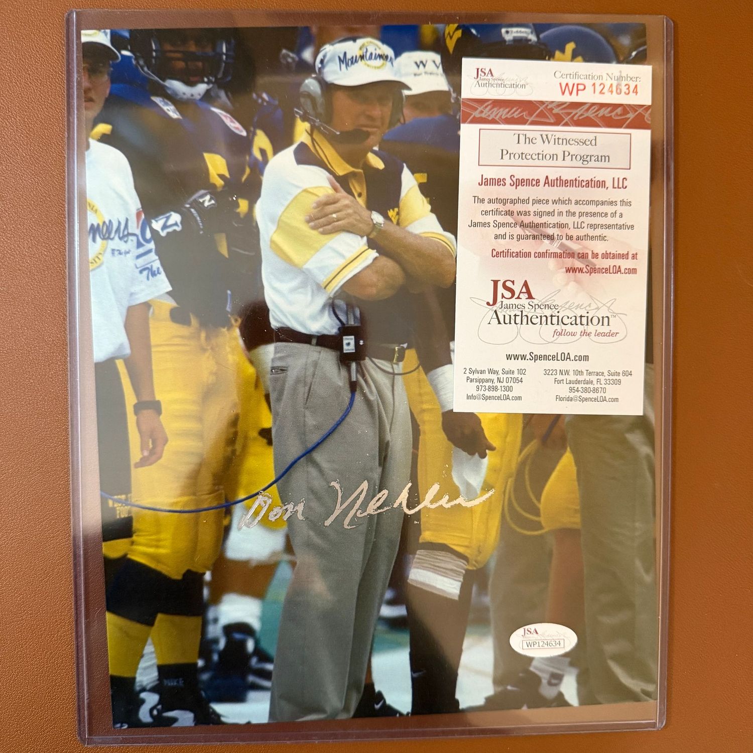 Autographed 8x10 #25 Don Nehlen, JSA certified