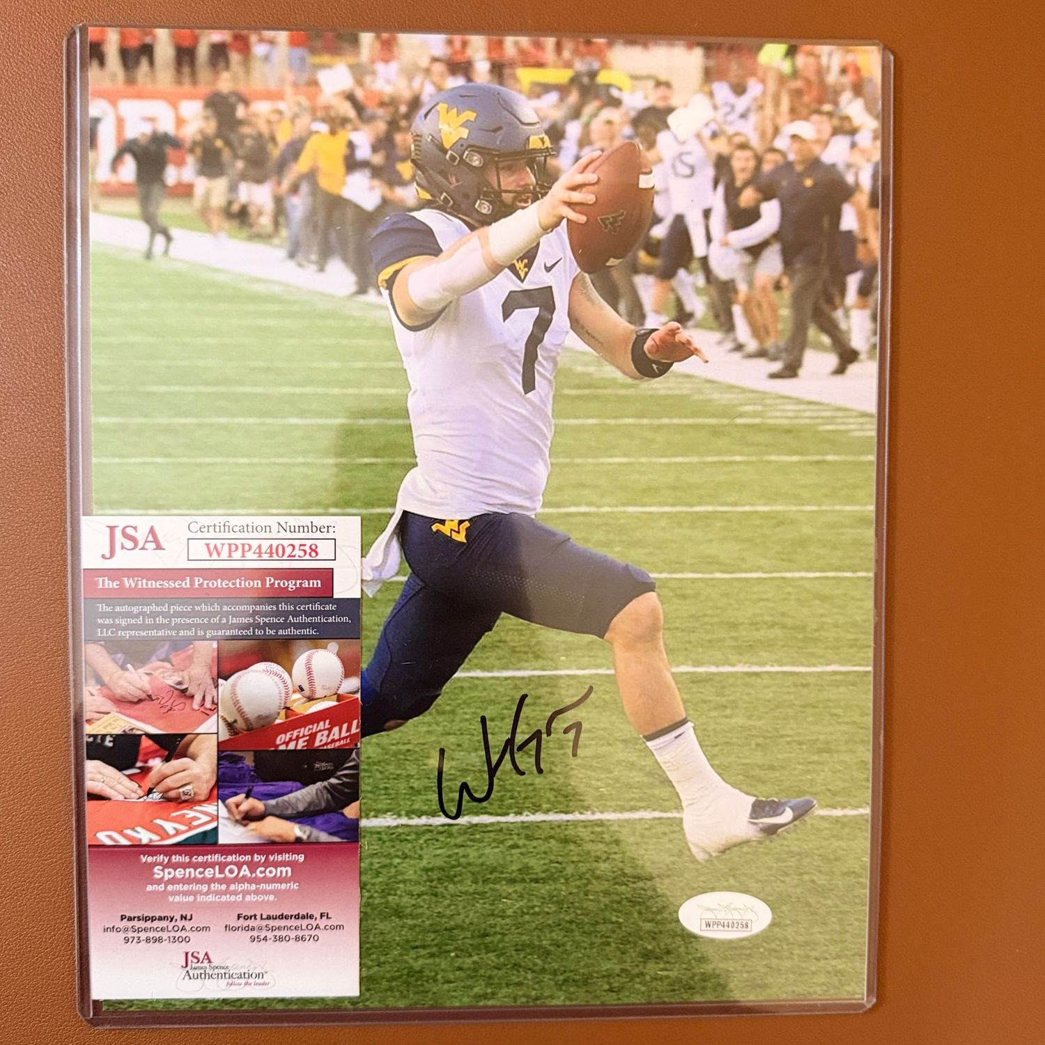 Autographed 8x10 #64 Will Grier, JSA certified