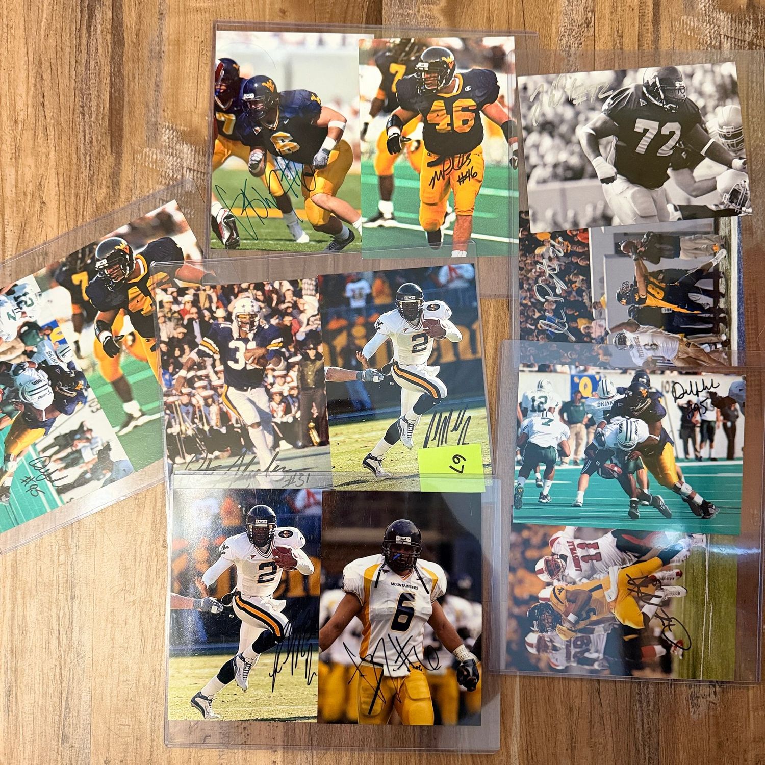 Autographed (most) 5x7 #67 Football, WVU