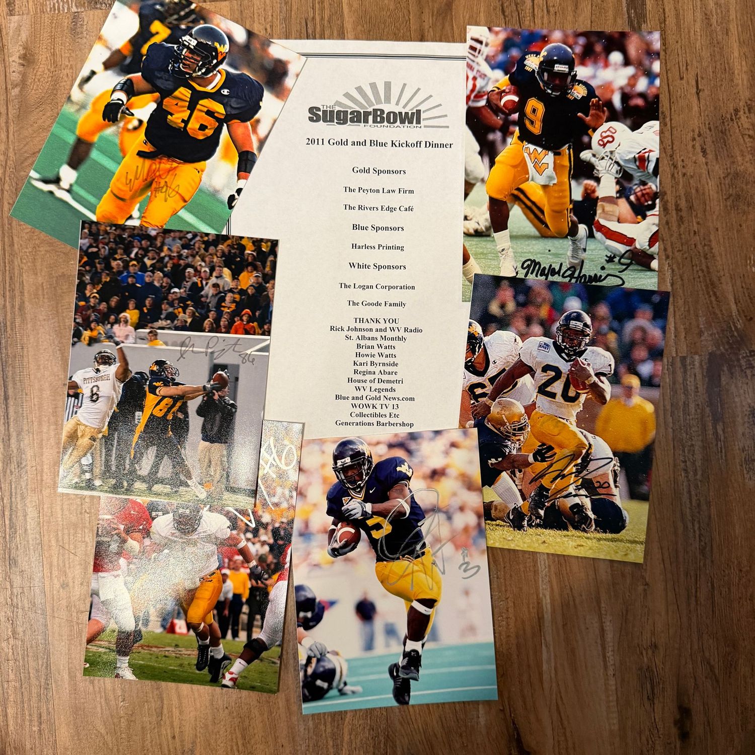 Autographed 5x7 #69 photos, appear to be from the Sugar Bowl 2011 Kickoff Dinner