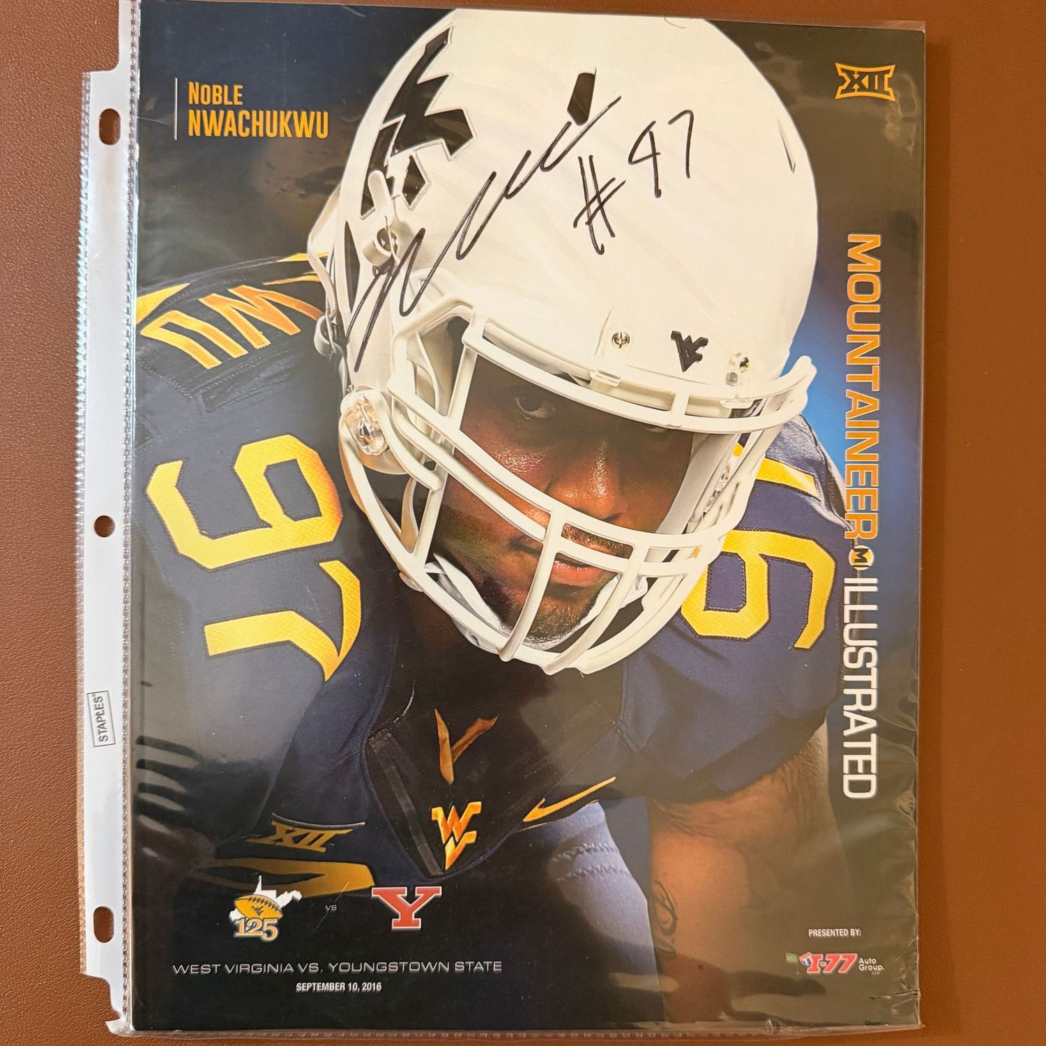 Autographed Mountaineer Illustrated magazine #79 Noble Nwachukwu