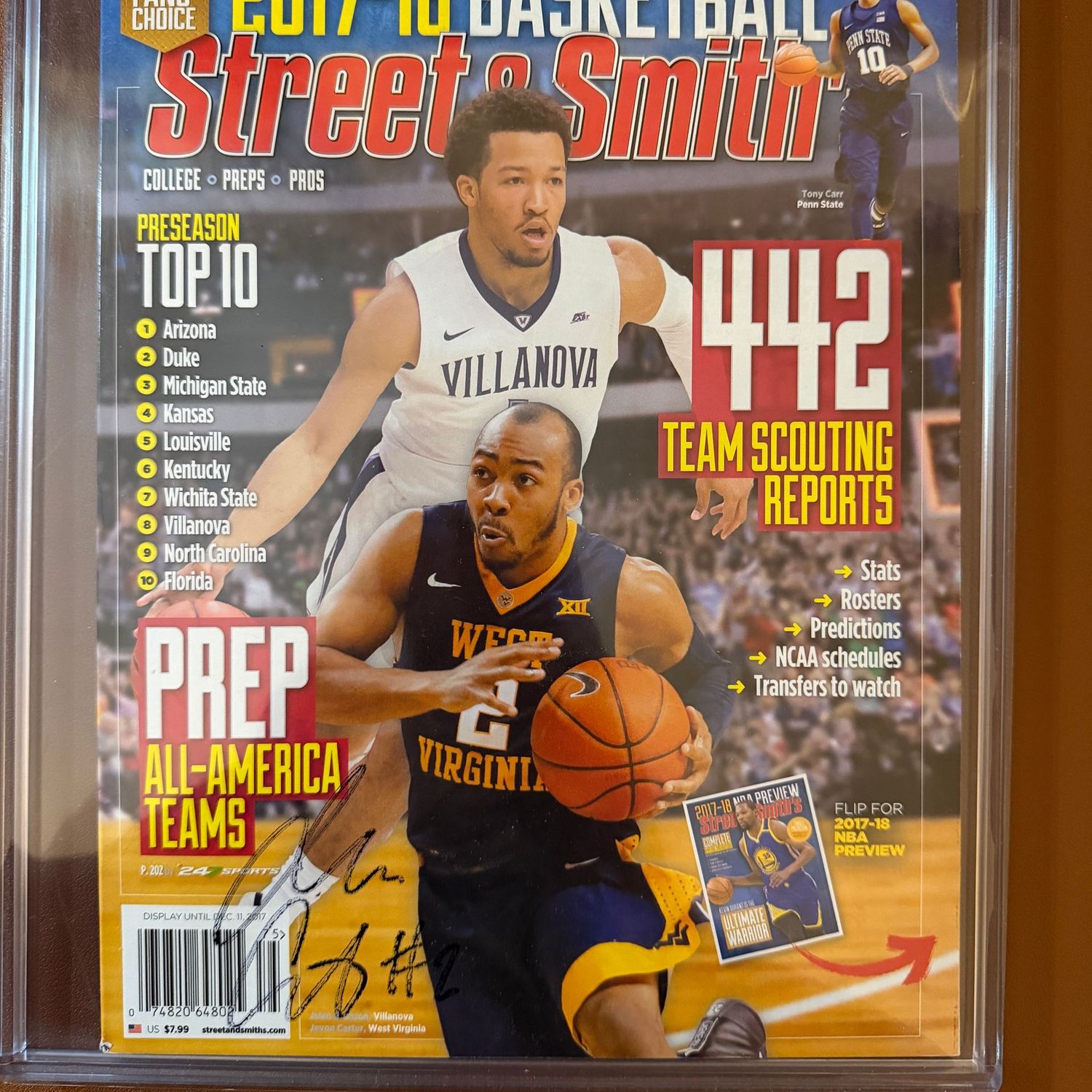 Autographed Street & Smith magazine #78 Jevon Carter
