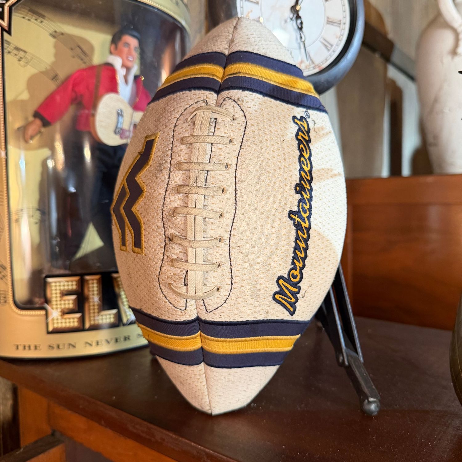 WVU Mountaineers Rawlings football with jersey front, some spots to front