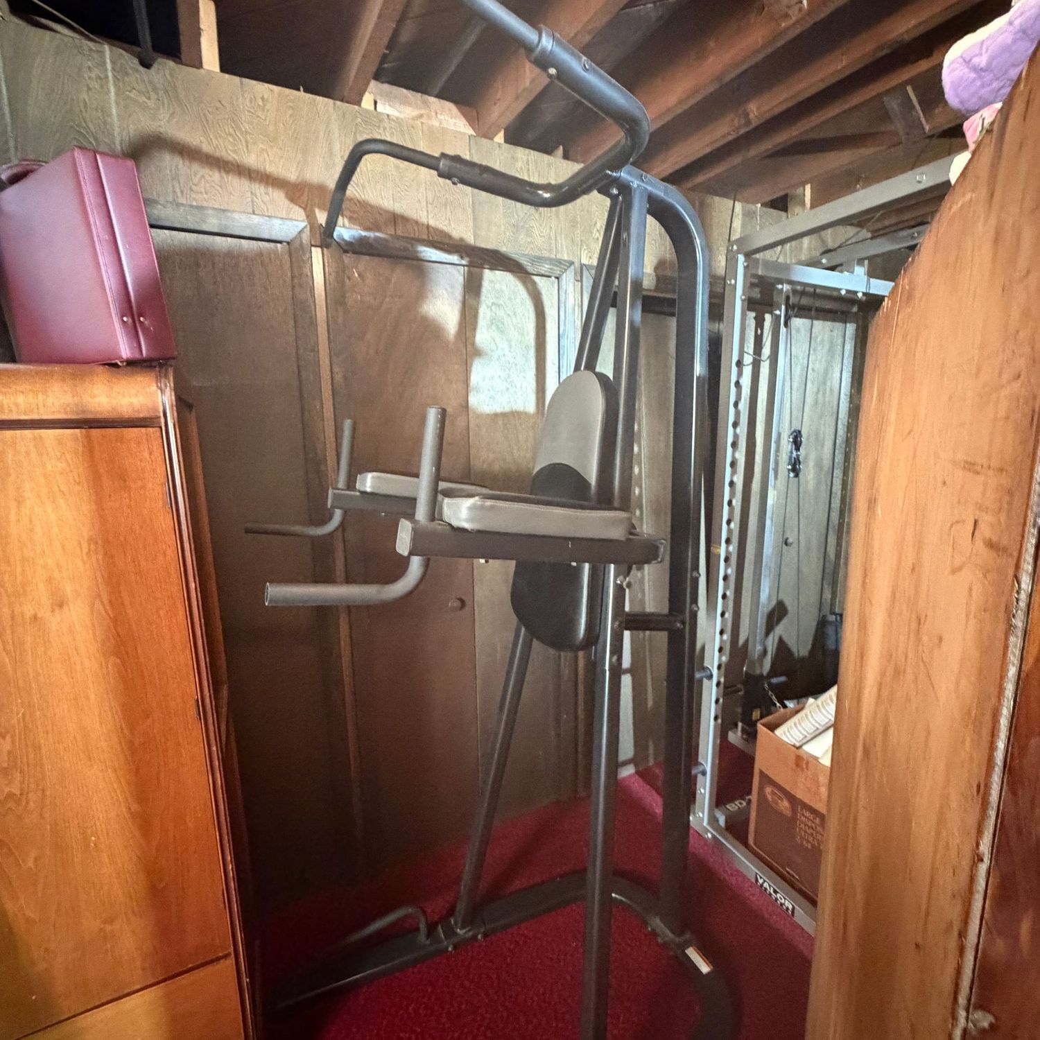 Fitness Gear dip and pull-up station, good condition, very tall,  7ft H x 44"L x 32"W (This item is heavy and in the lower level - buyer will need to disassemble to remove)