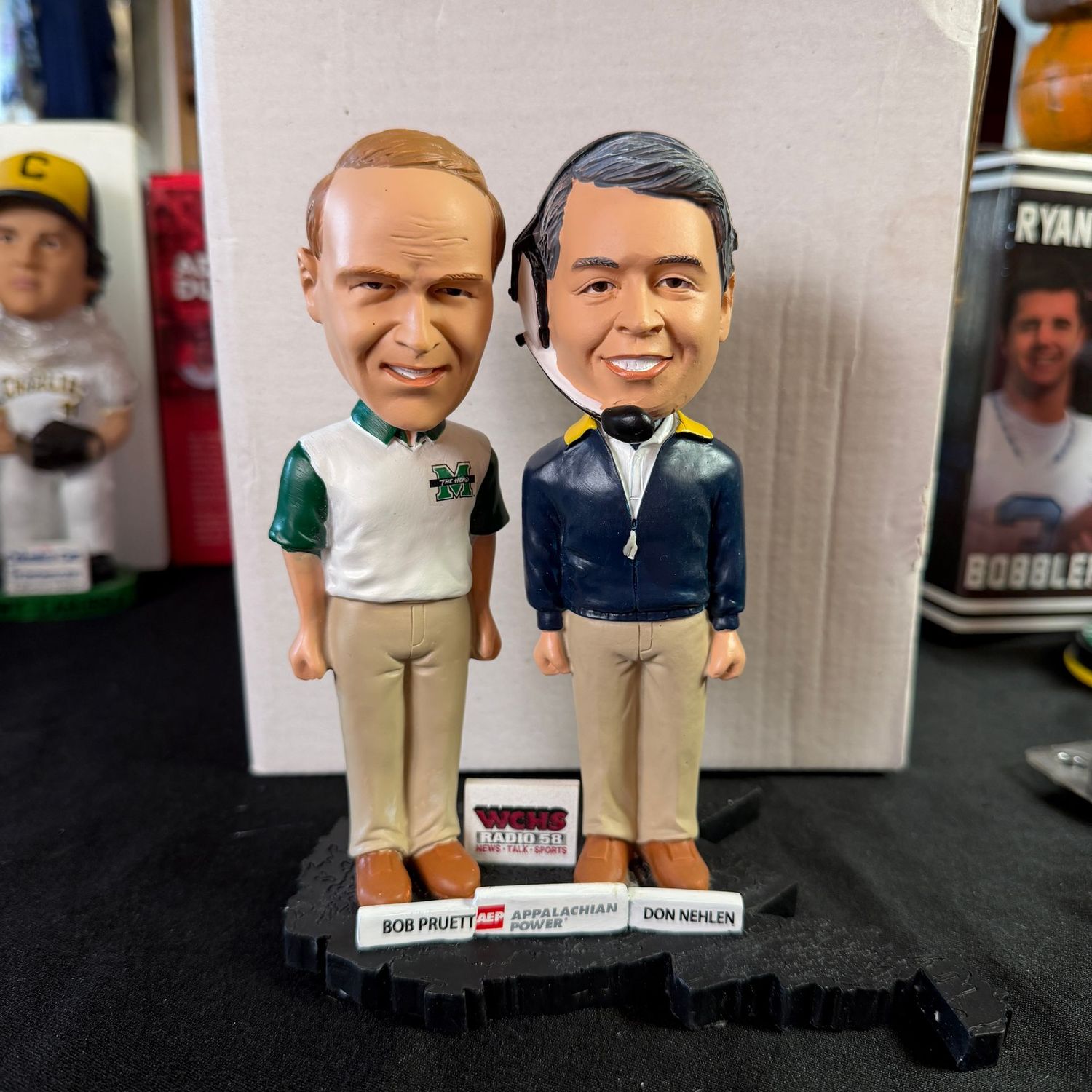 New Bobblehead Don Nehlen WVU and Bob Puret Marshall