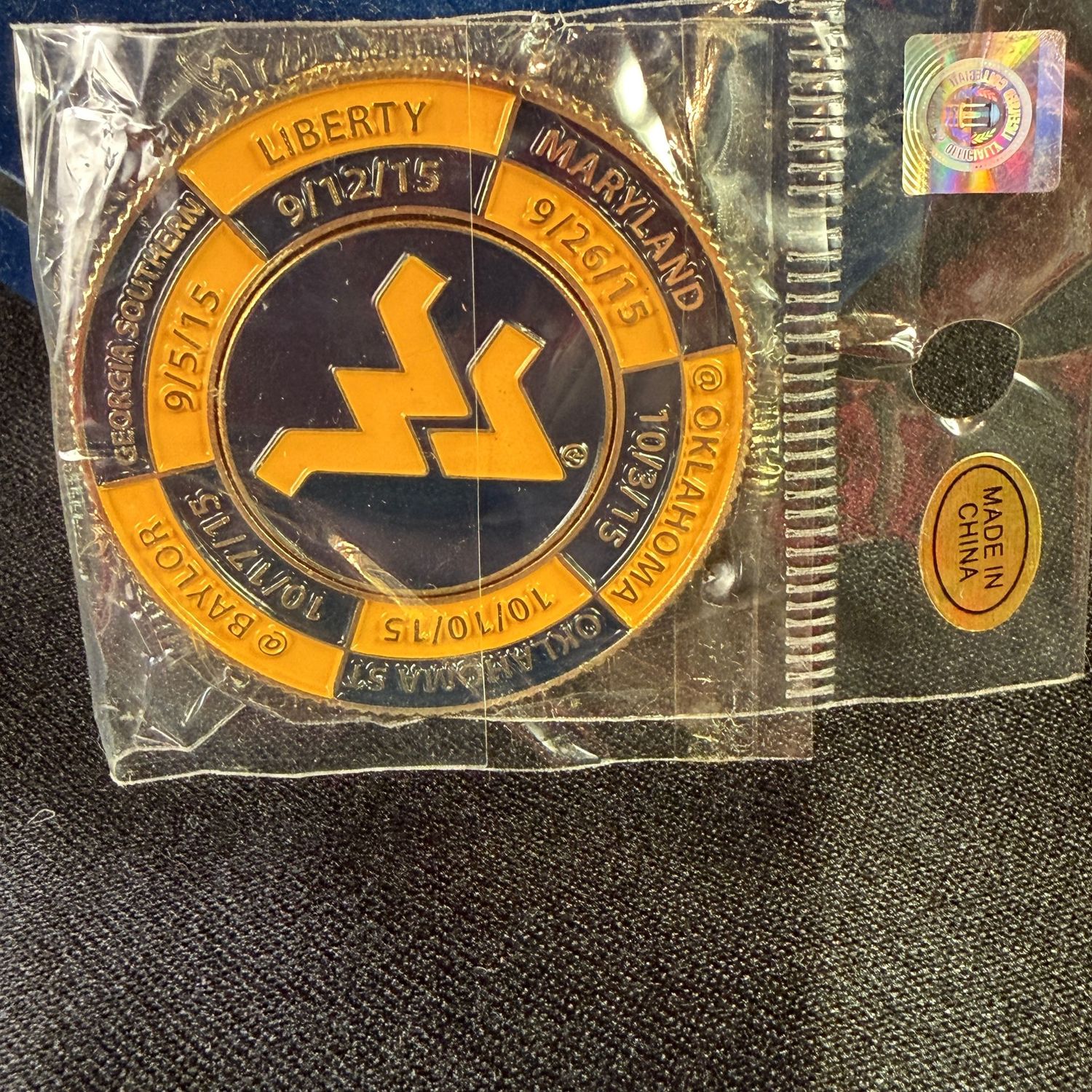September 2015 WVU poker chip coin