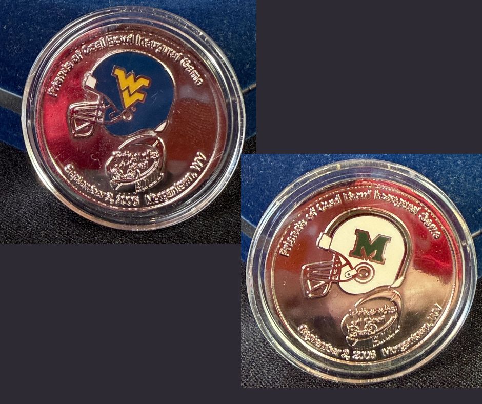 Friends of Coal Bowl Inaugural Game coin 2006 Marshall and WVU
